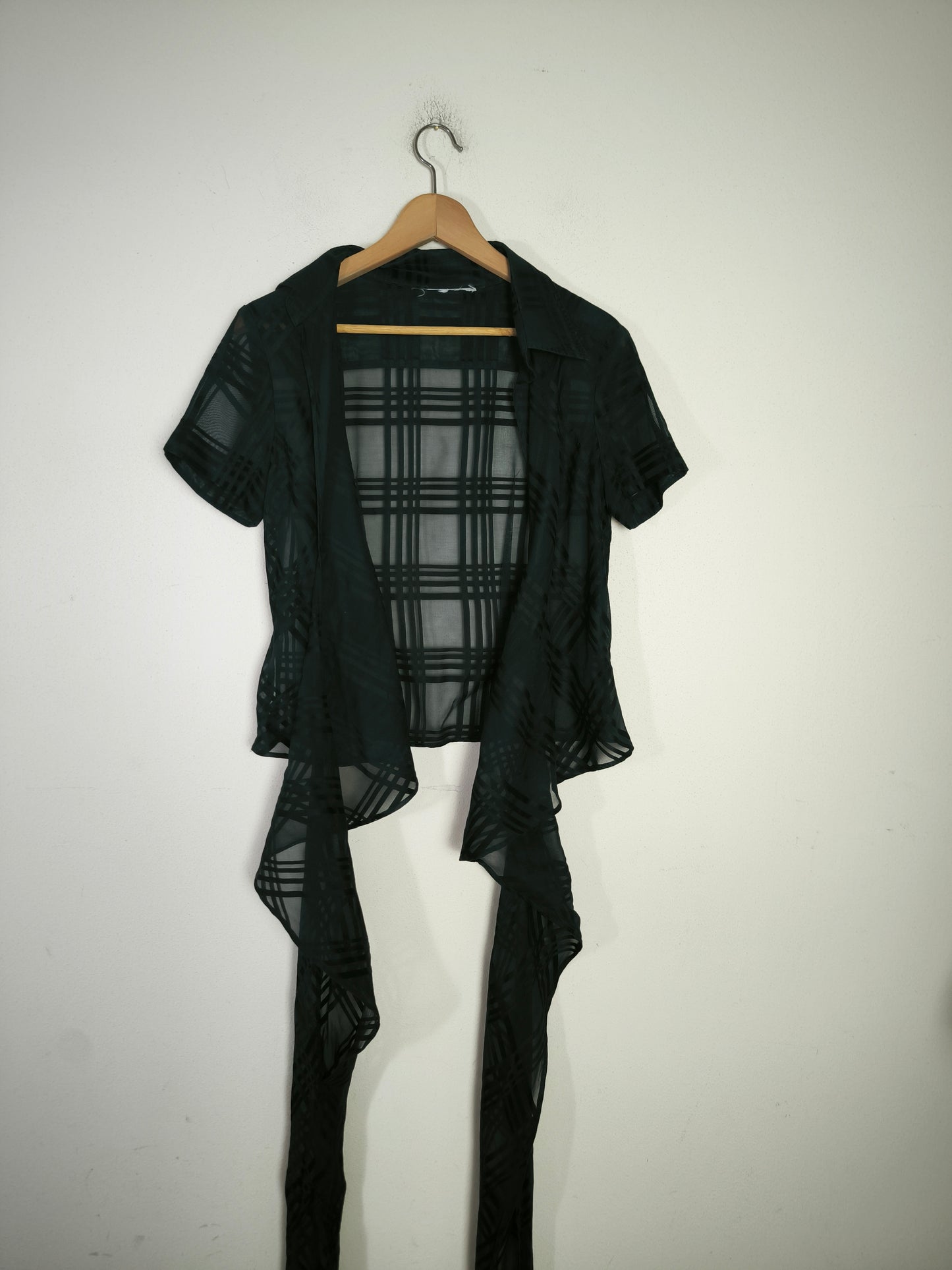 Camicia a incrocio semitrasparente