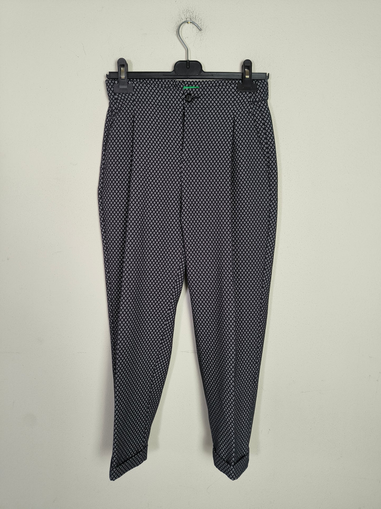 Pantalone Benetton nero con piccola fantasia tg S