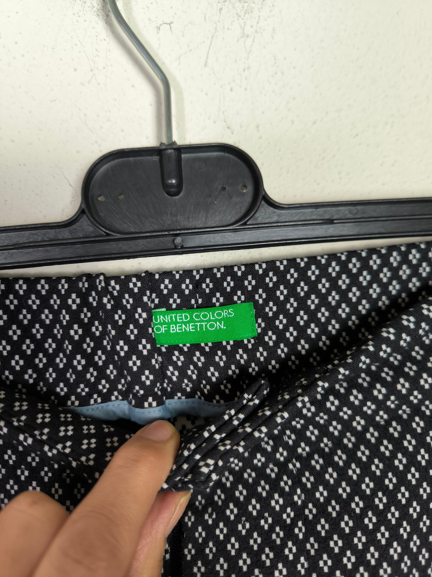 Pantalone Benetton nero con piccola fantasia tg S