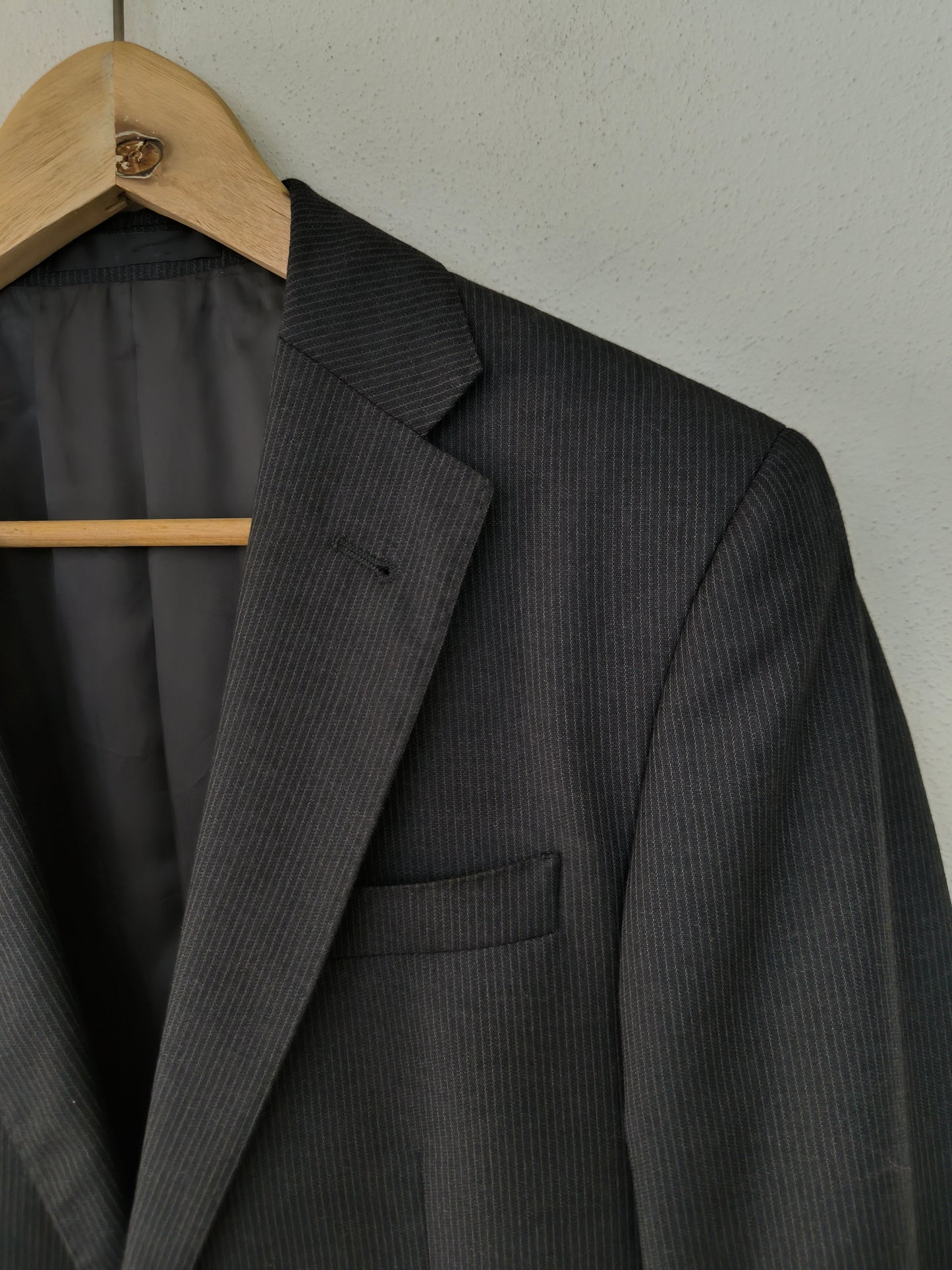 Blazer Abital Super 100's merino nero gessatino