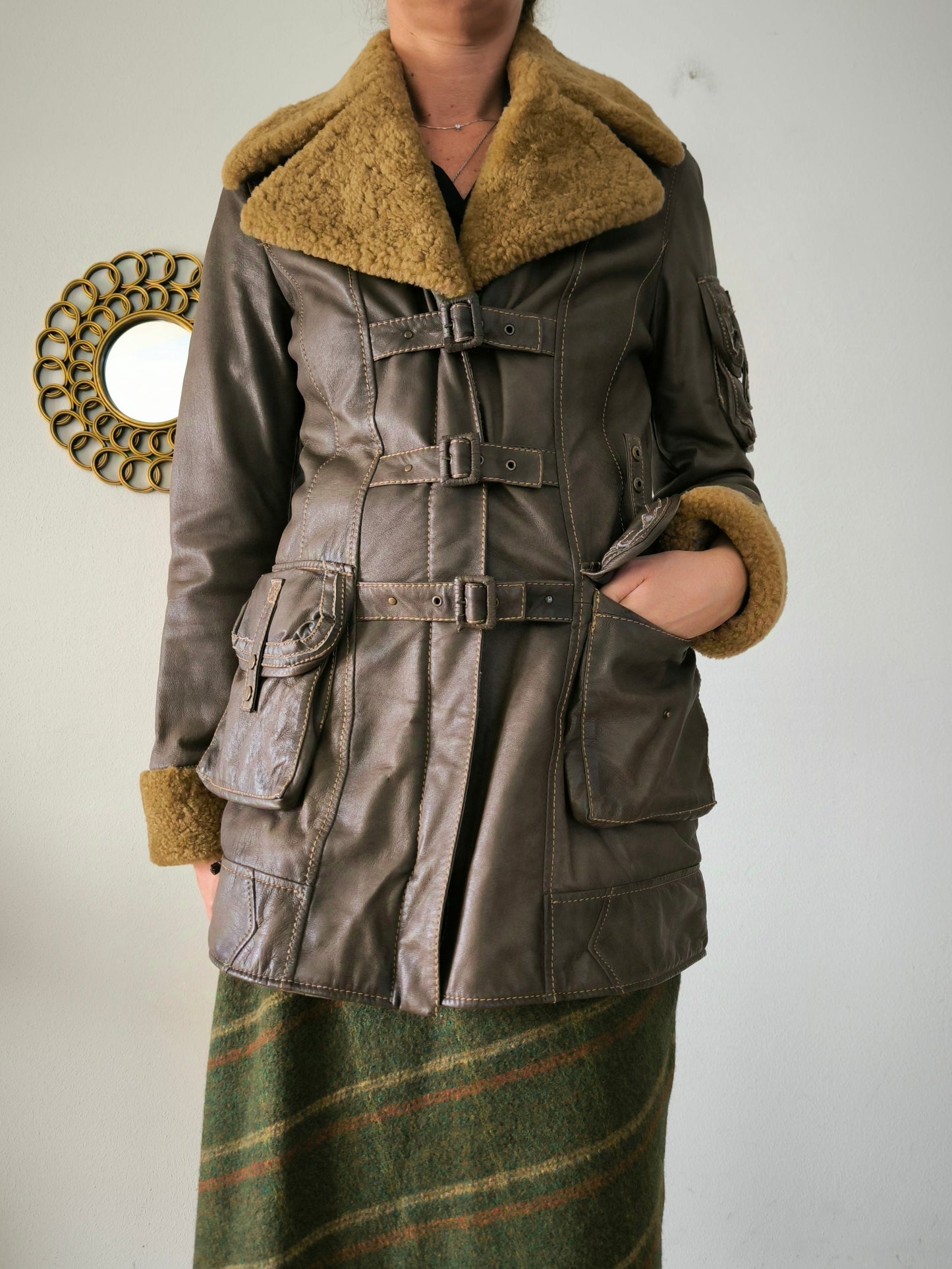 Giacca pelle Americanino vintage Tg M