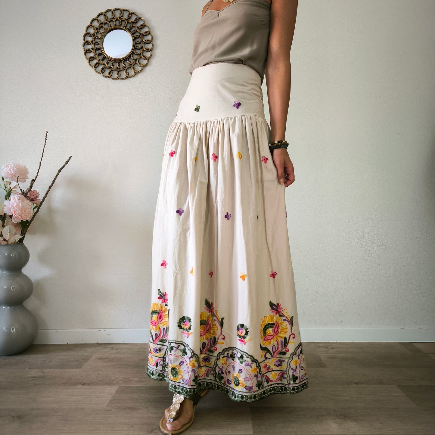 Gonna boho chic ricamata