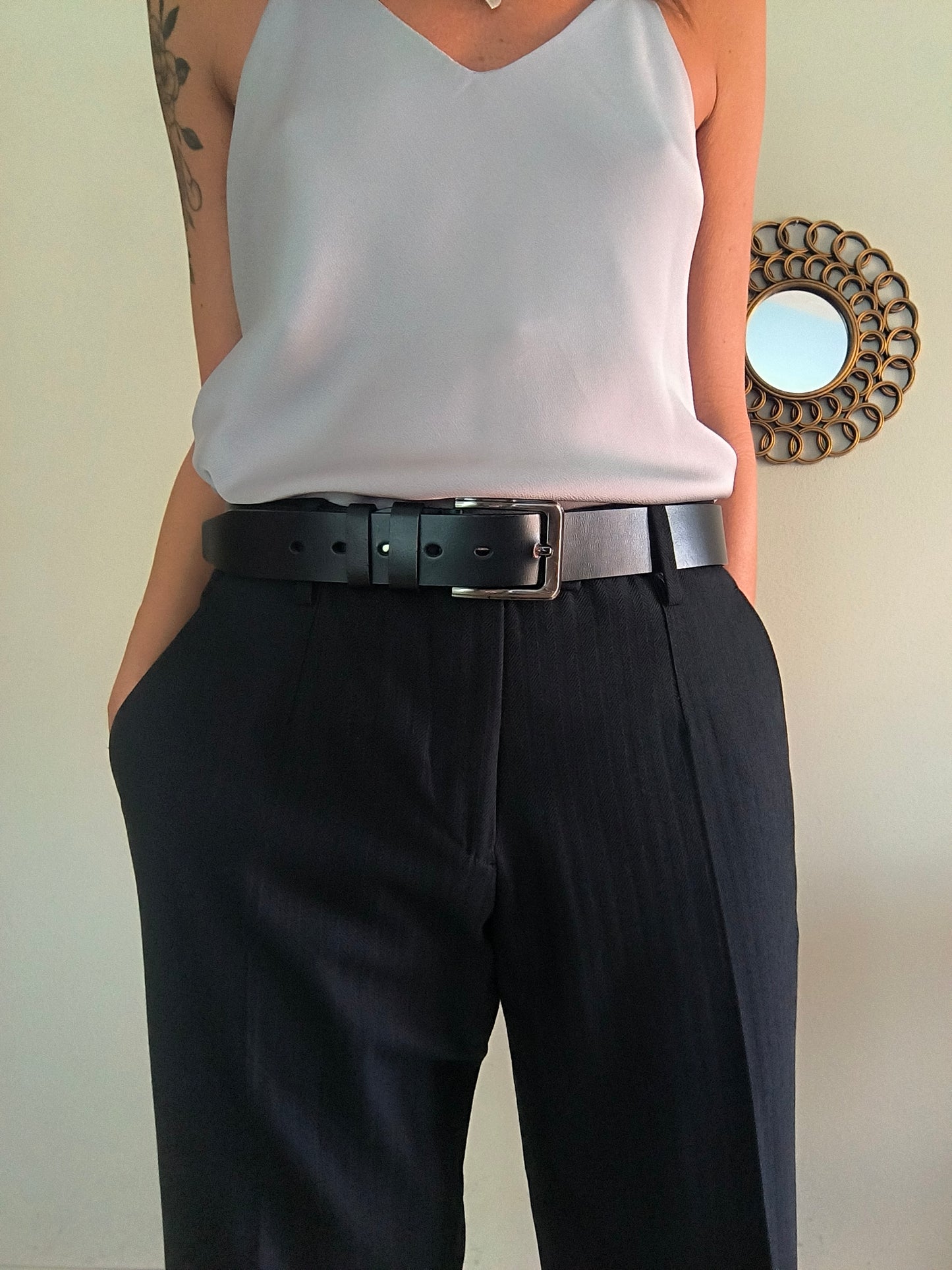 Completo giacca pantalone Versace in lana nero