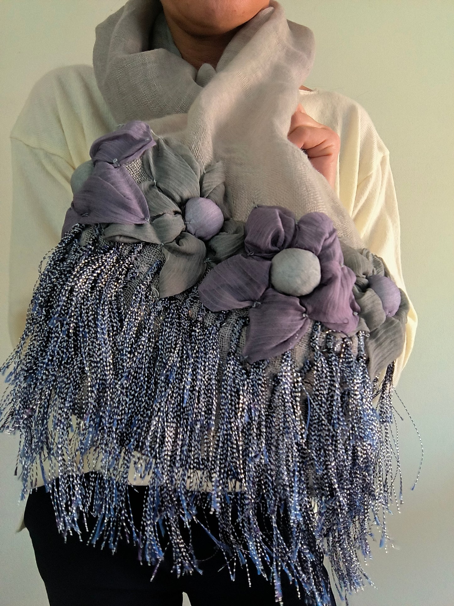 Sciarpa foulard Saldarini grigio