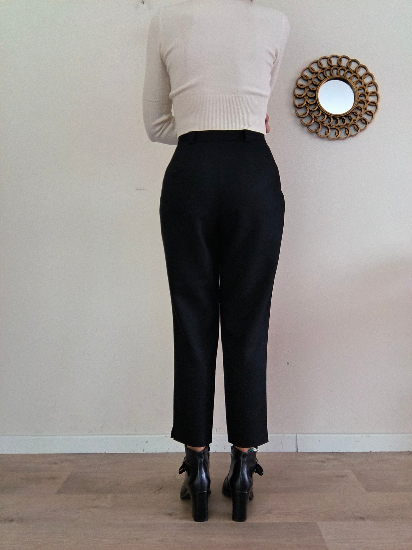 Pantalone vintage vita alta pura lana tg S/M