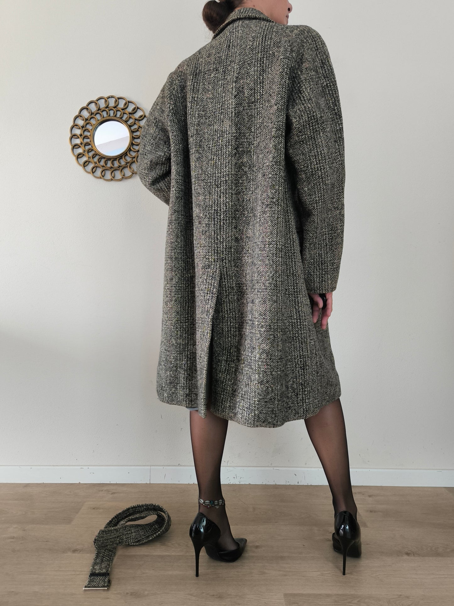Cappotto vintage unisex sartoriale in tweed