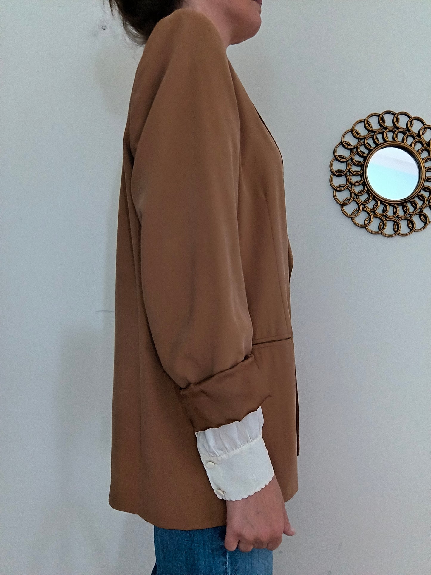 Blazer cammello vintage in viscosa