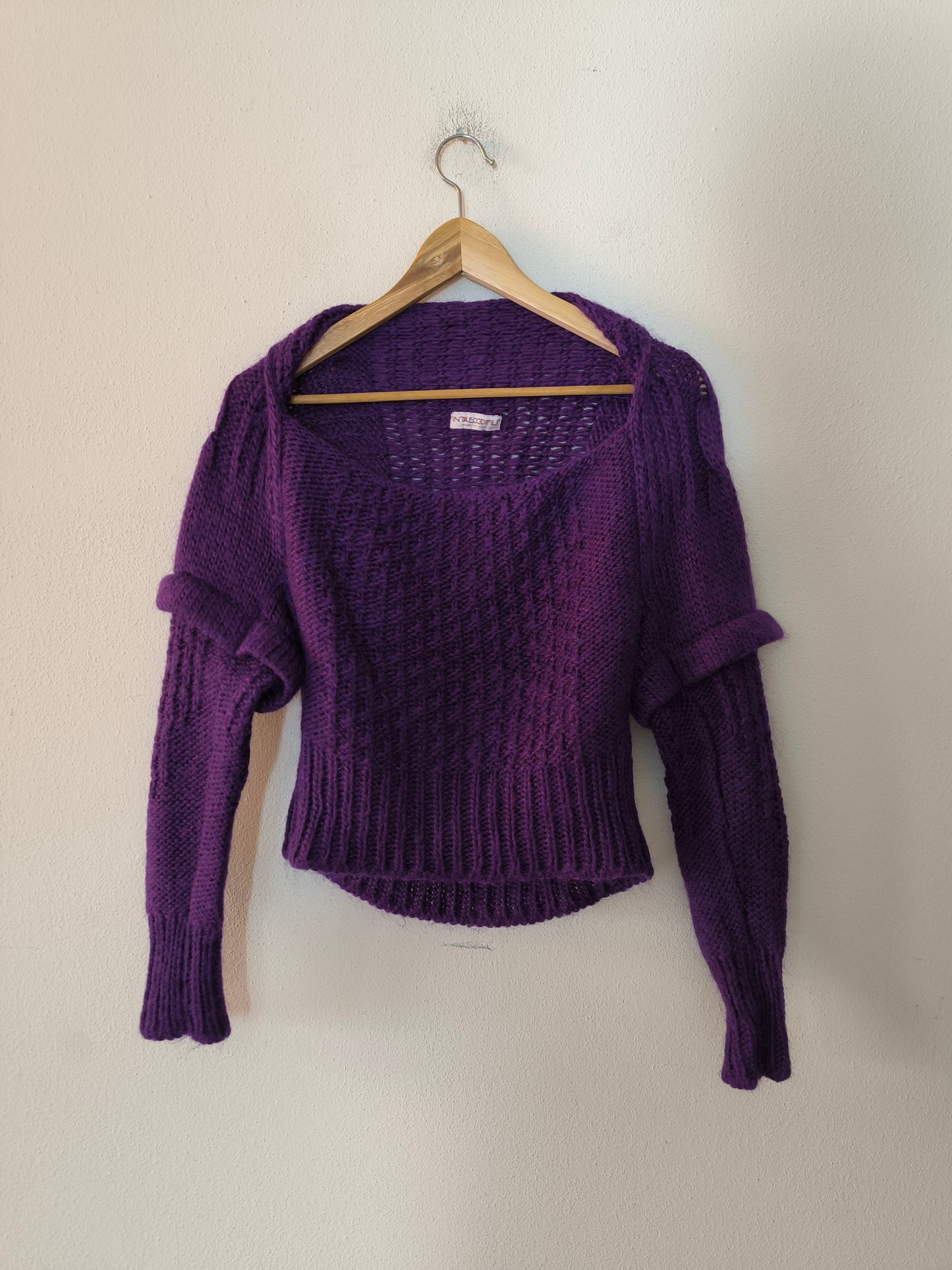 Maglione a maglia viola tg U