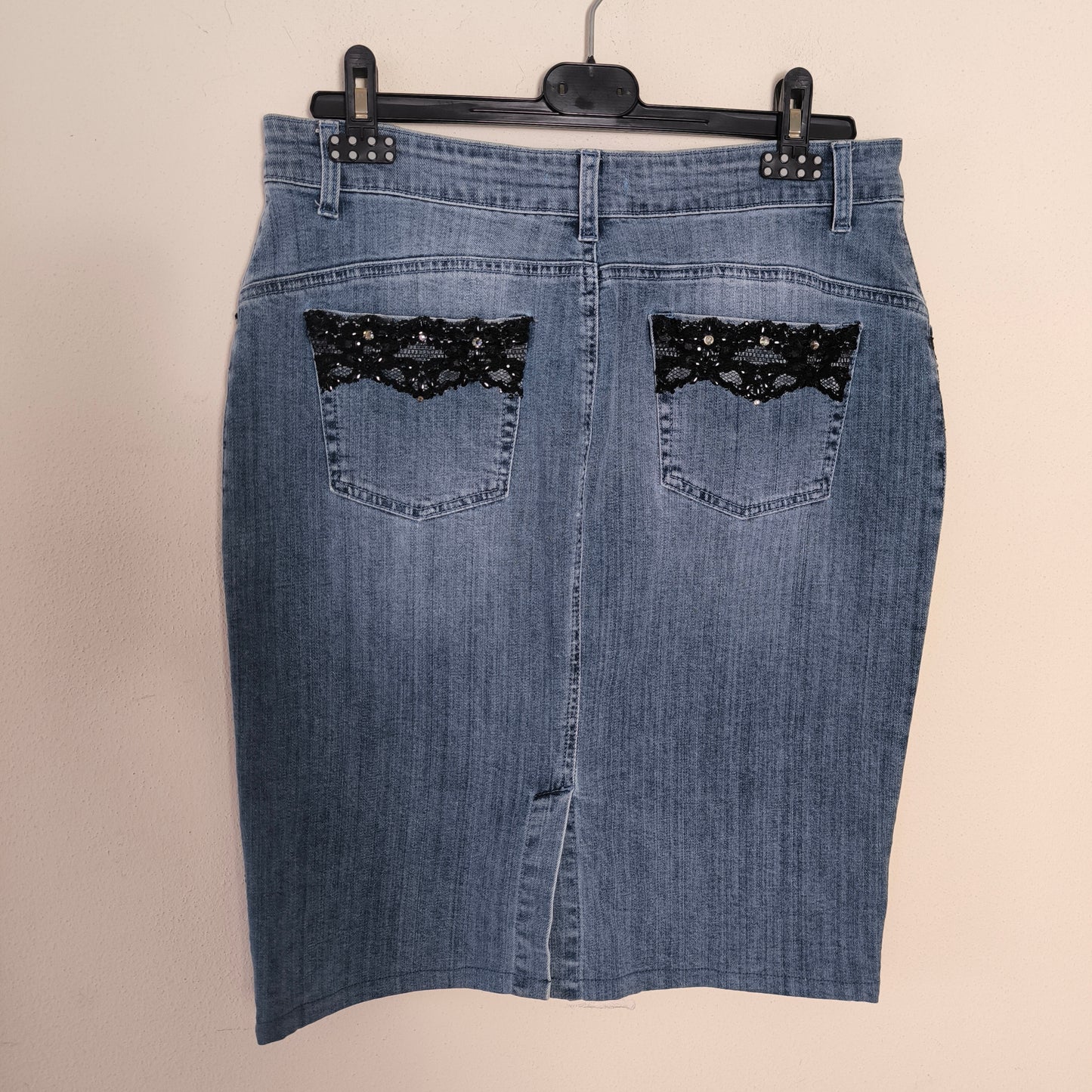 Gonna in Denim Angelo Marani con pizzo tg 50