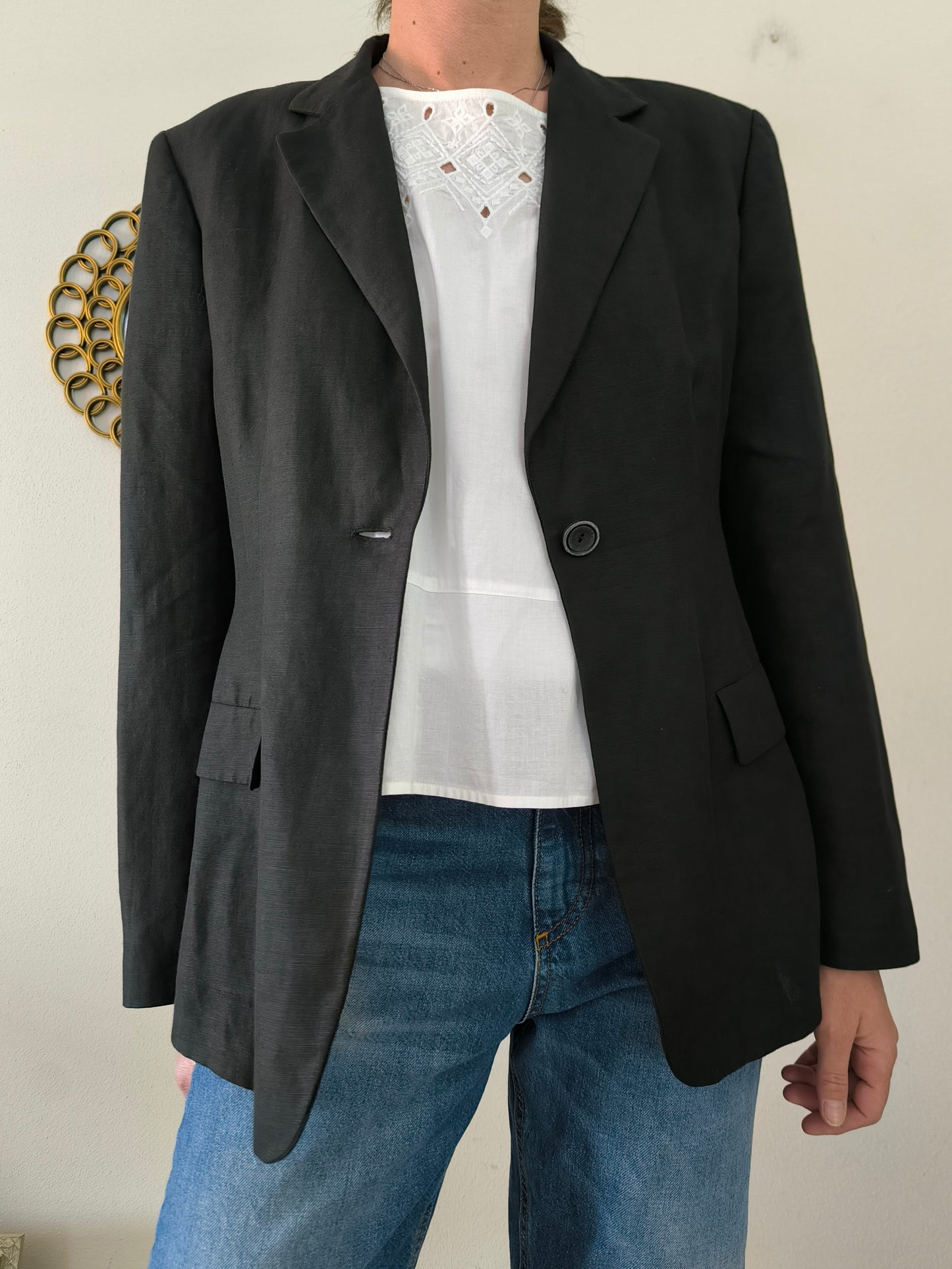 Blazer Marella in lino nero tg 44