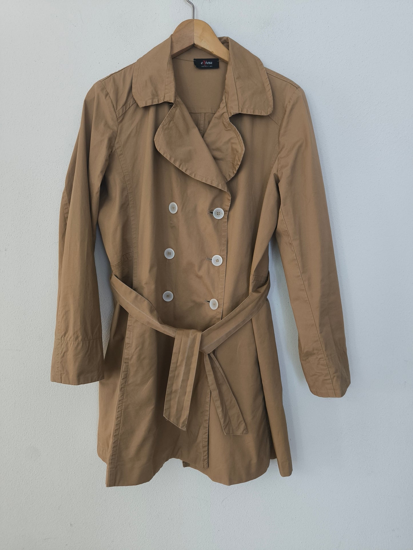 Trench cammello in cotone