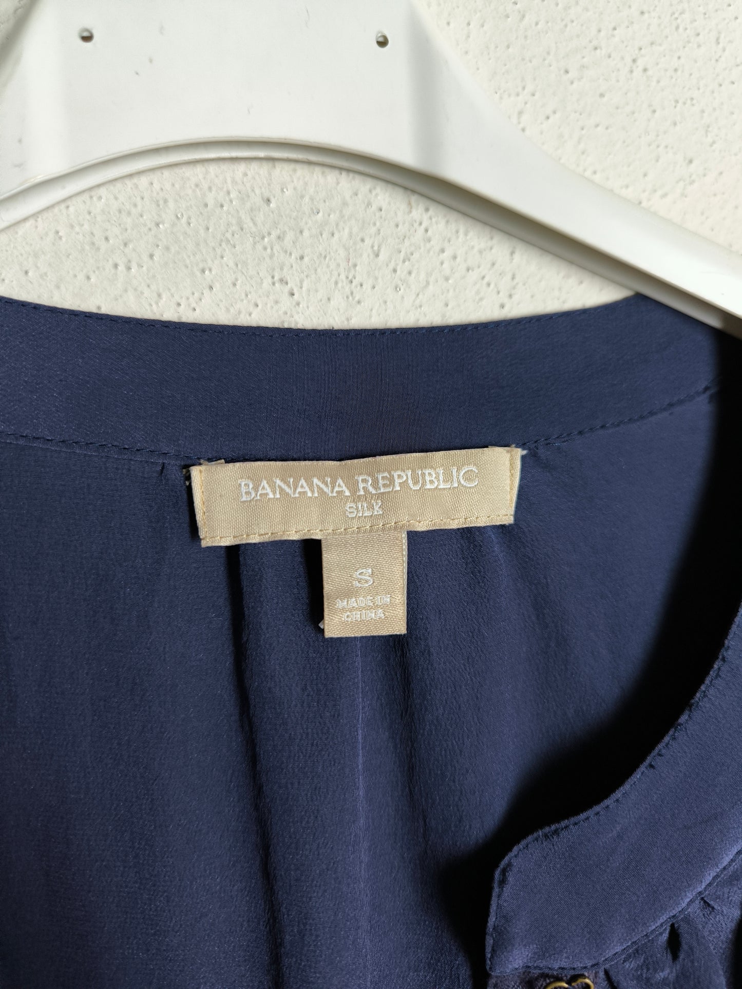 Camicetta in seta blu Banana Republic