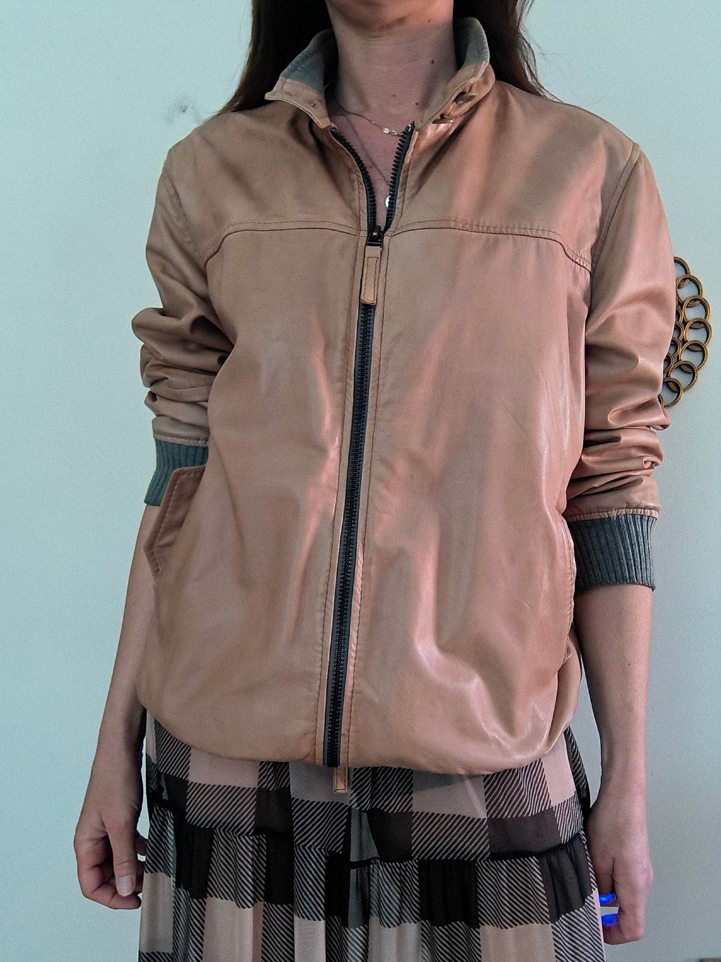 Bomber in Nappa Lucchesi beige