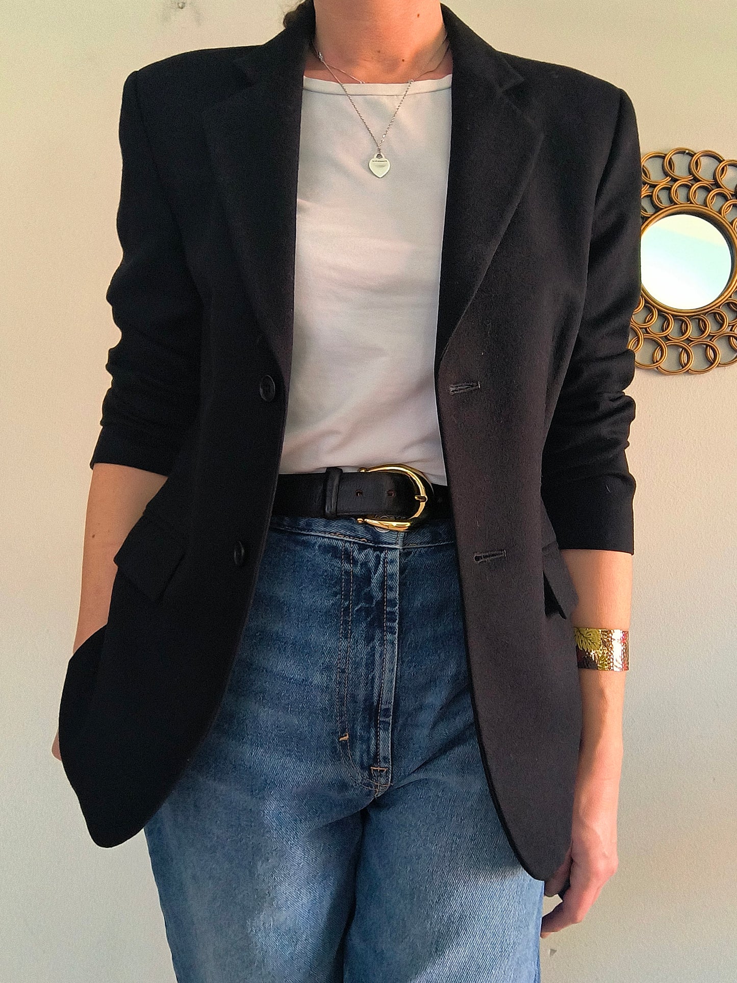 Blazer nero pura lana vergine tg 42