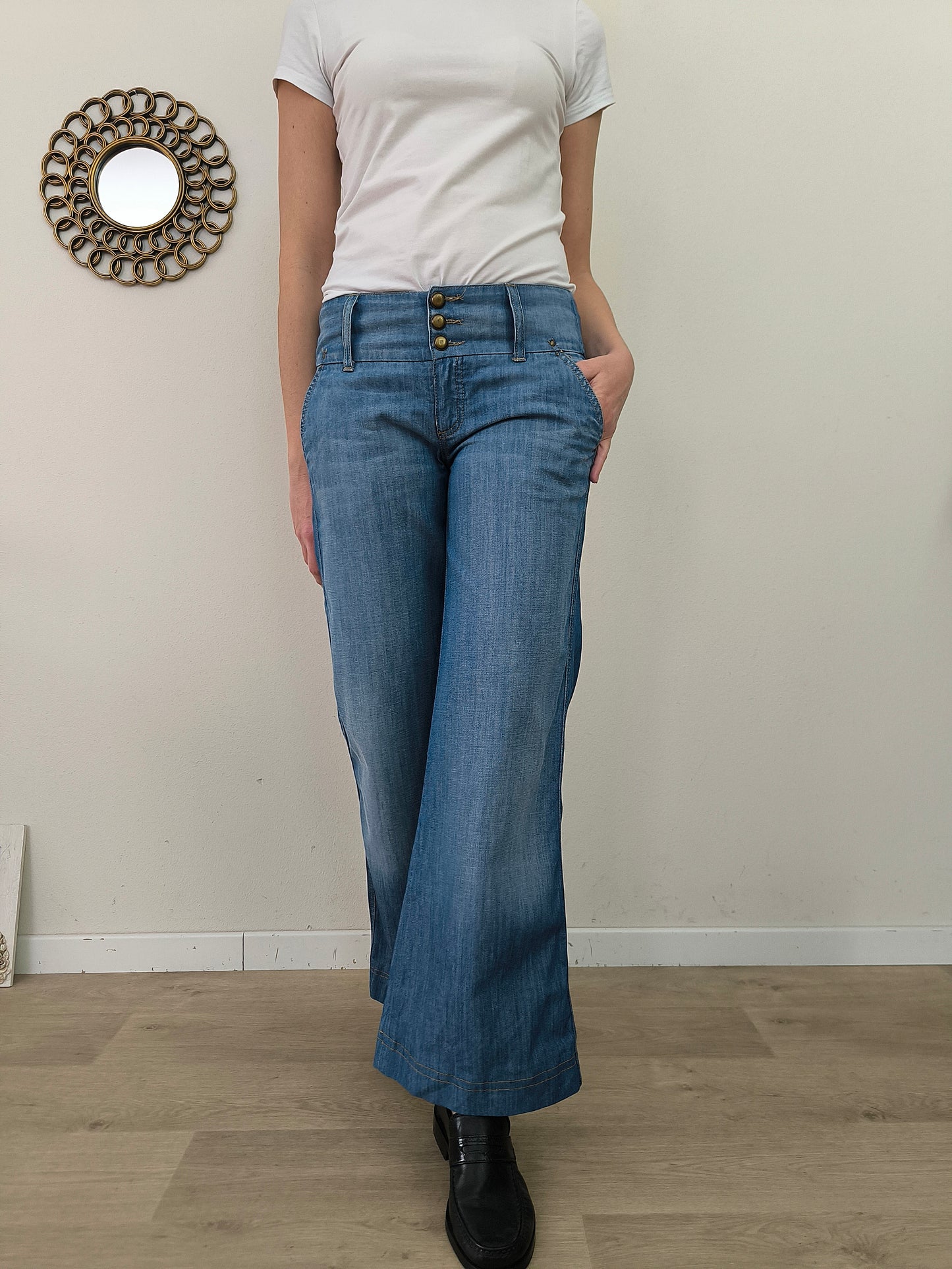 Jeans Benetton vintage a gamba larga tg 42