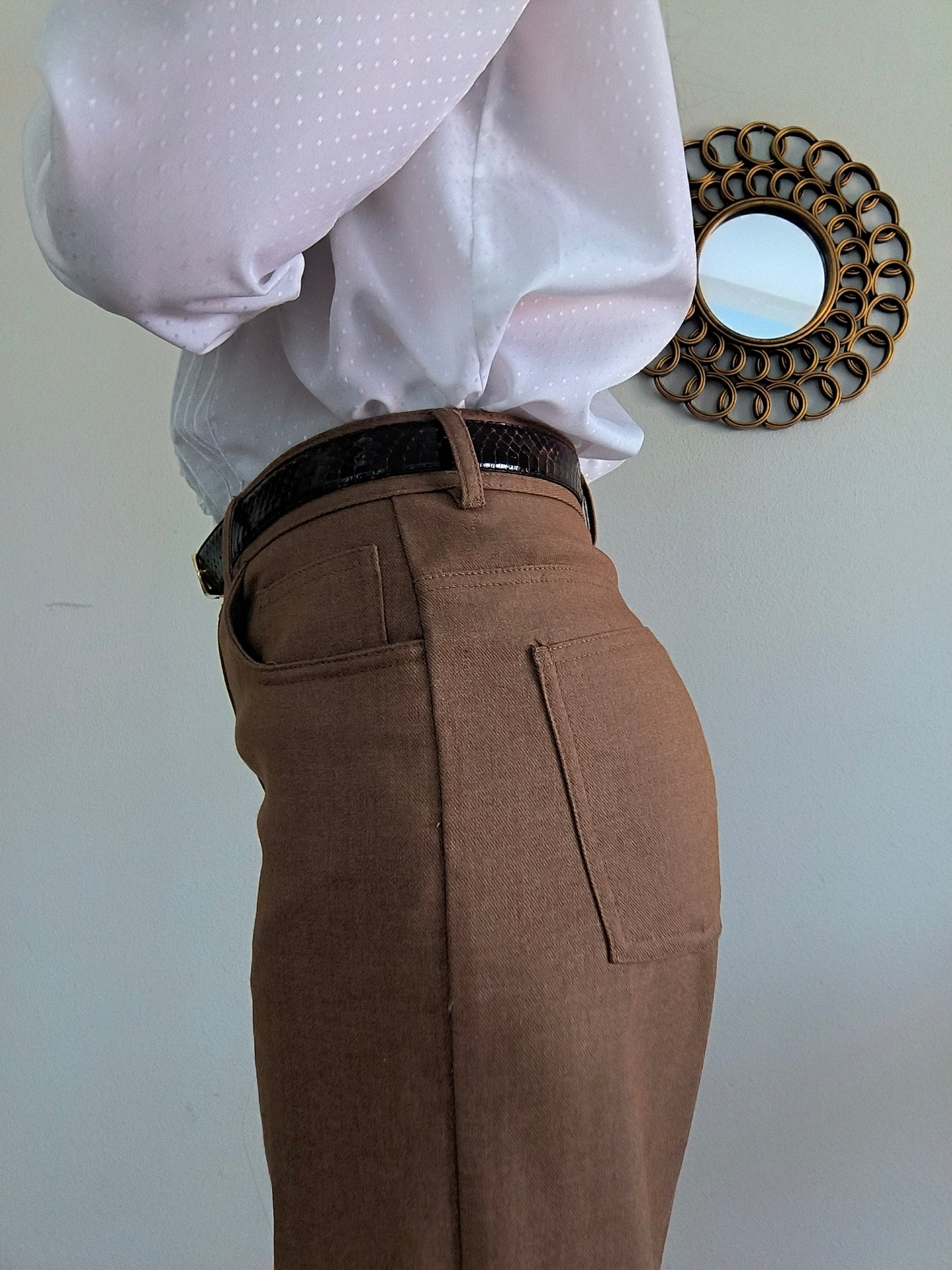 Pantalone ampio Mango marrone chiaro tg S/M