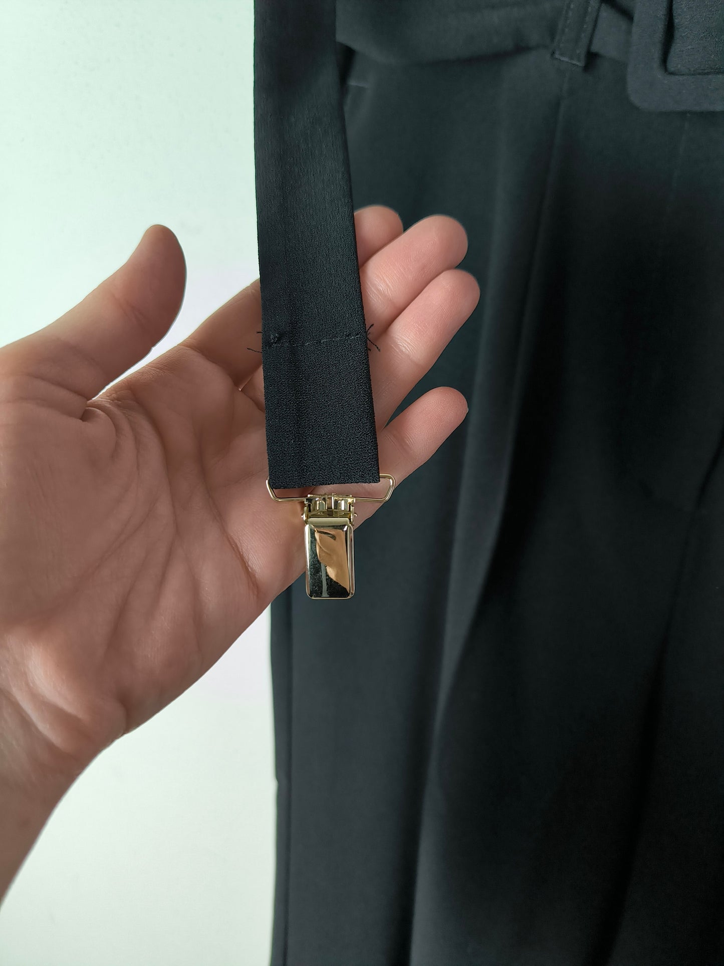 Pantalone Vicolo nero tg M con bretelle removibili