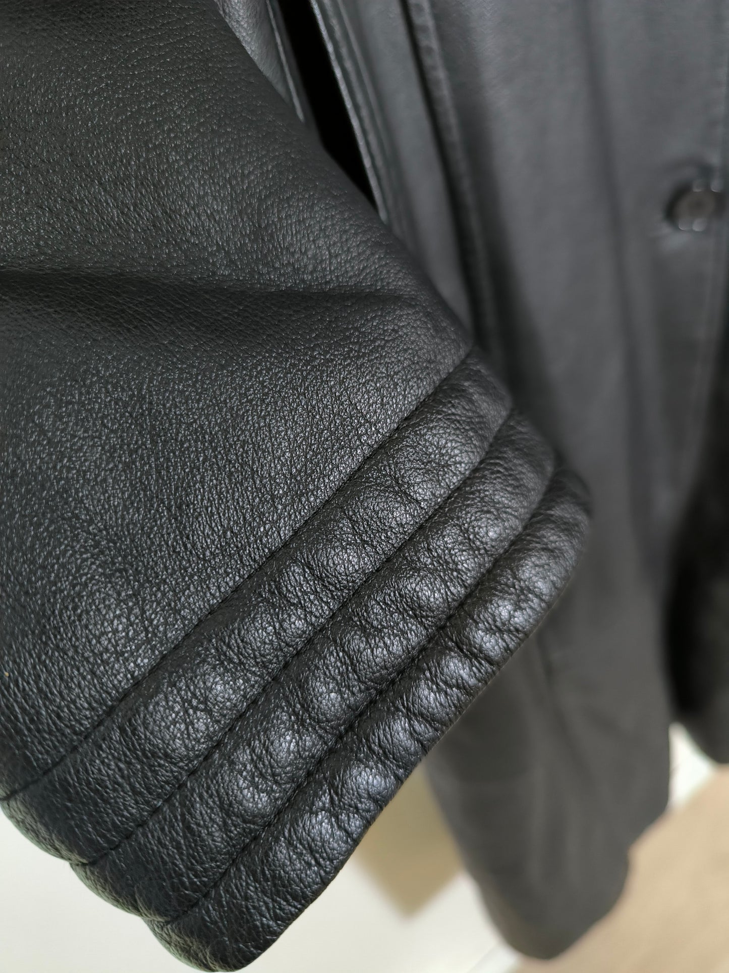 Cappotto vera pelle nero