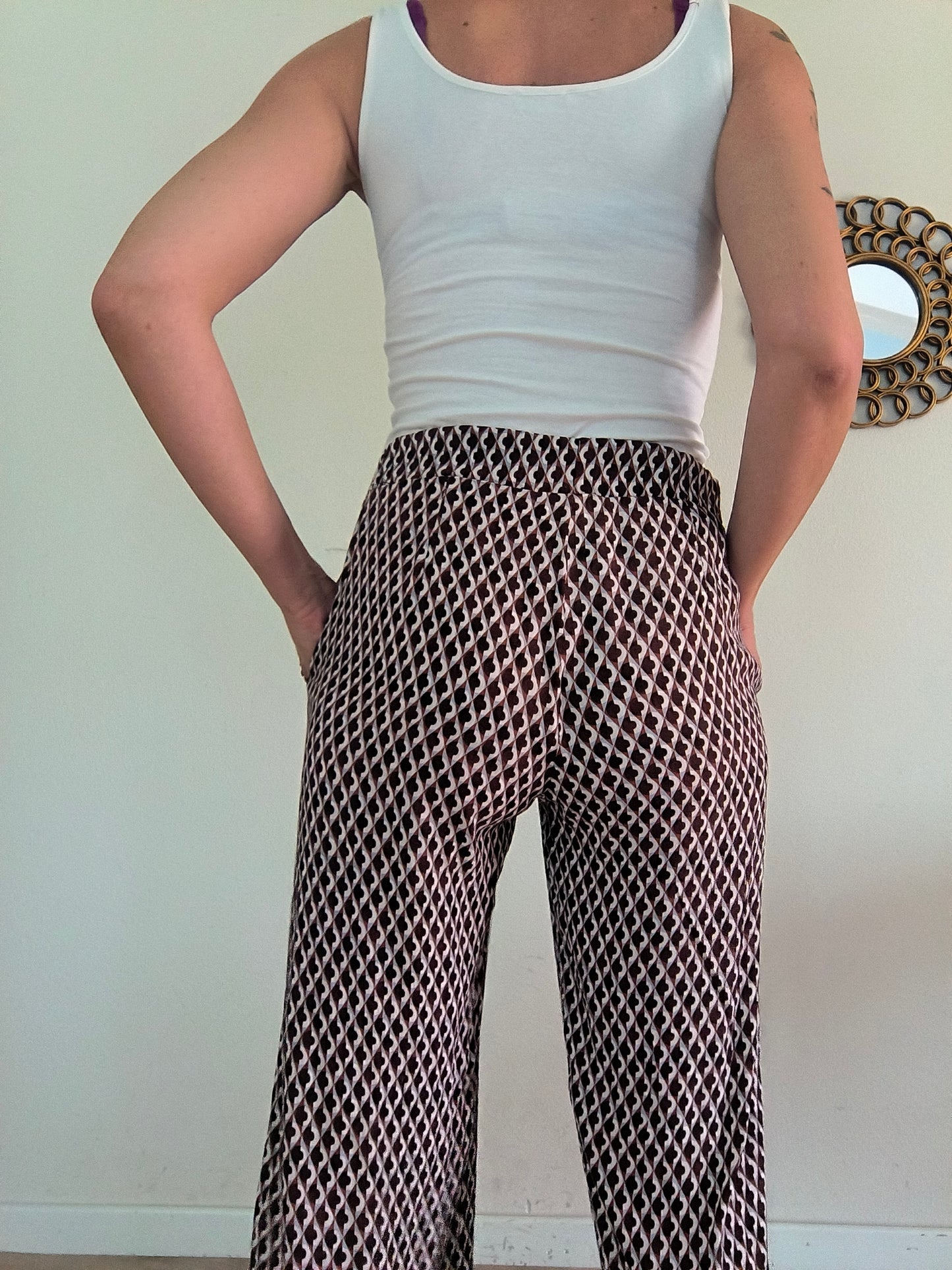 Leonora pantalone fantasia in viscosa