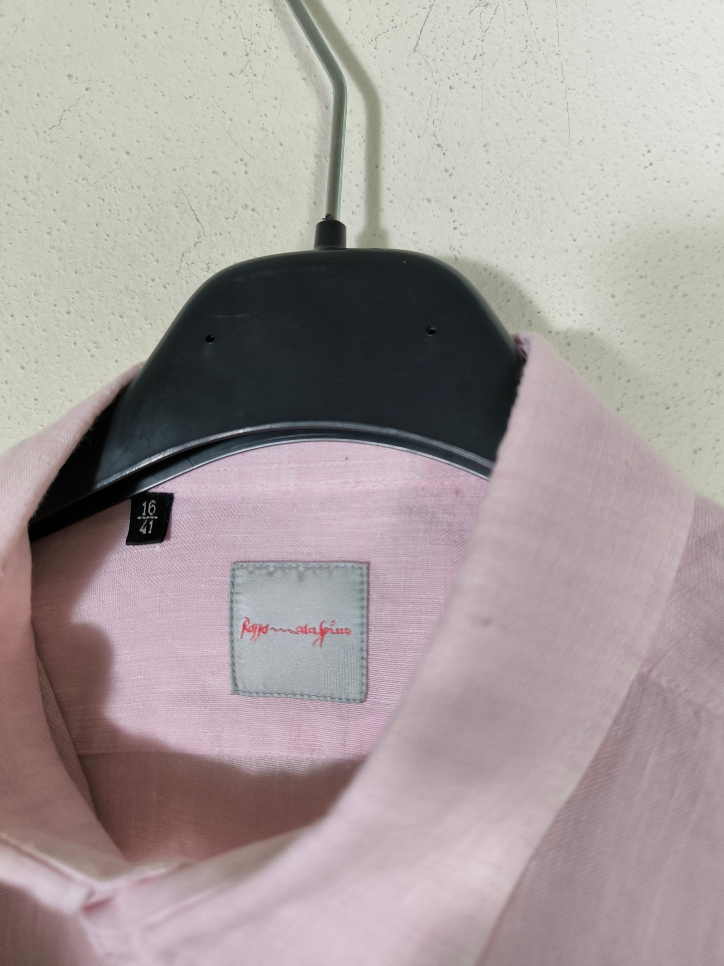 Camicia maschile unisex in lino rosa Rosso Malaspino
