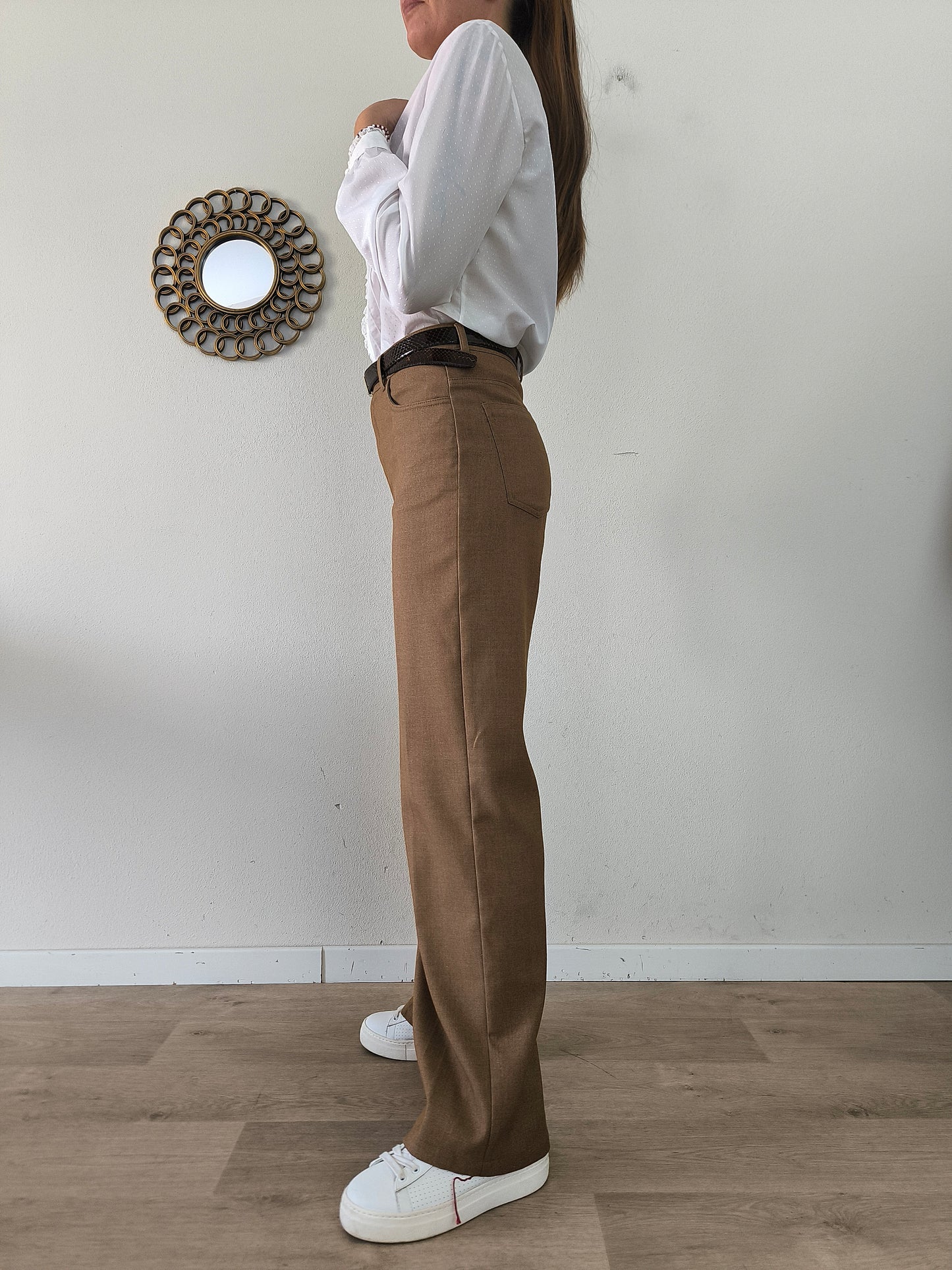 Pantalone ampio Mango marrone chiaro tg S/M
