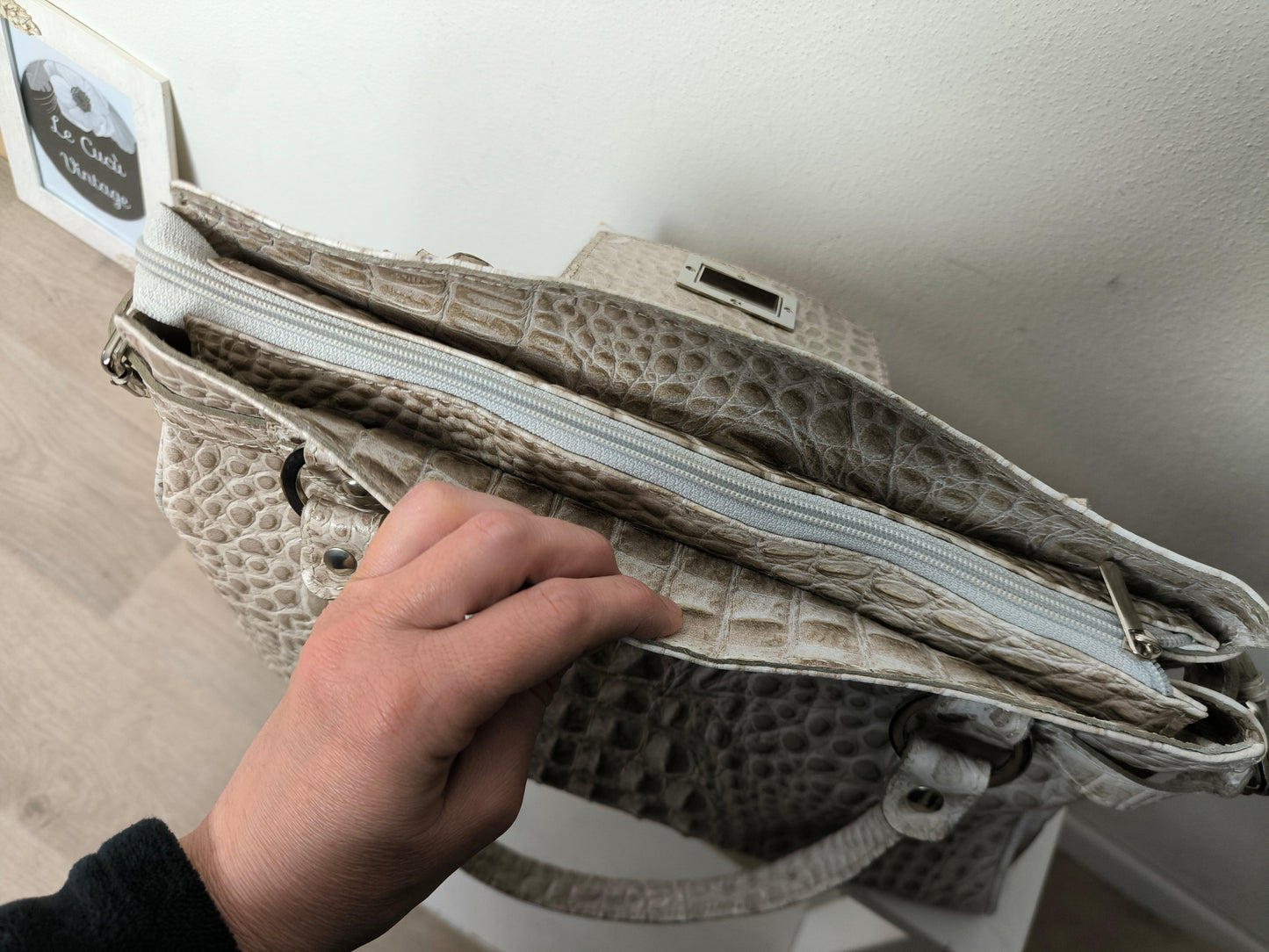 Borsa tote vera pelle ghiaccio