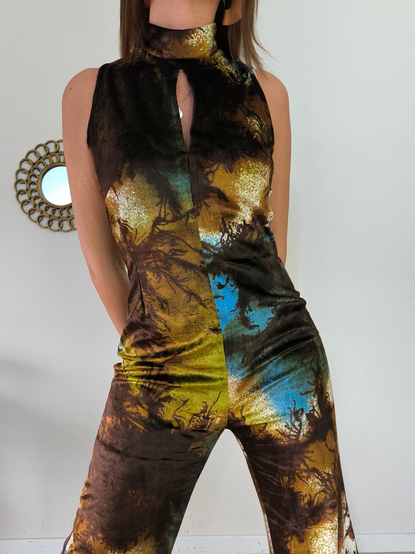 Jumpsuit in velluto vintage tg M