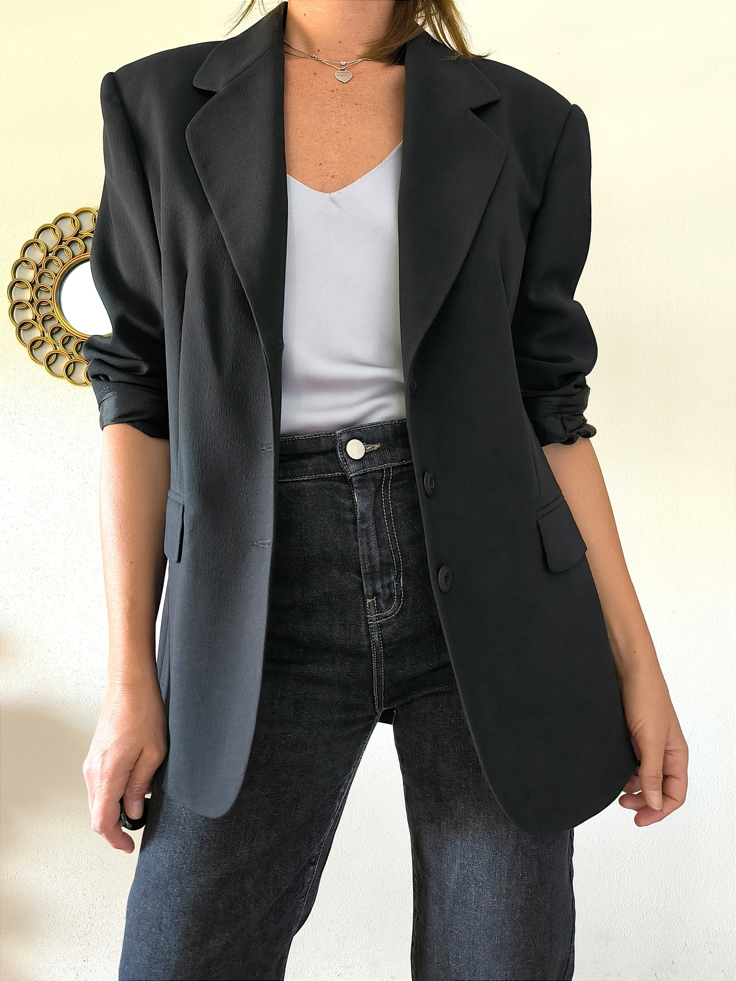 Blazer nero minimal tg U/48