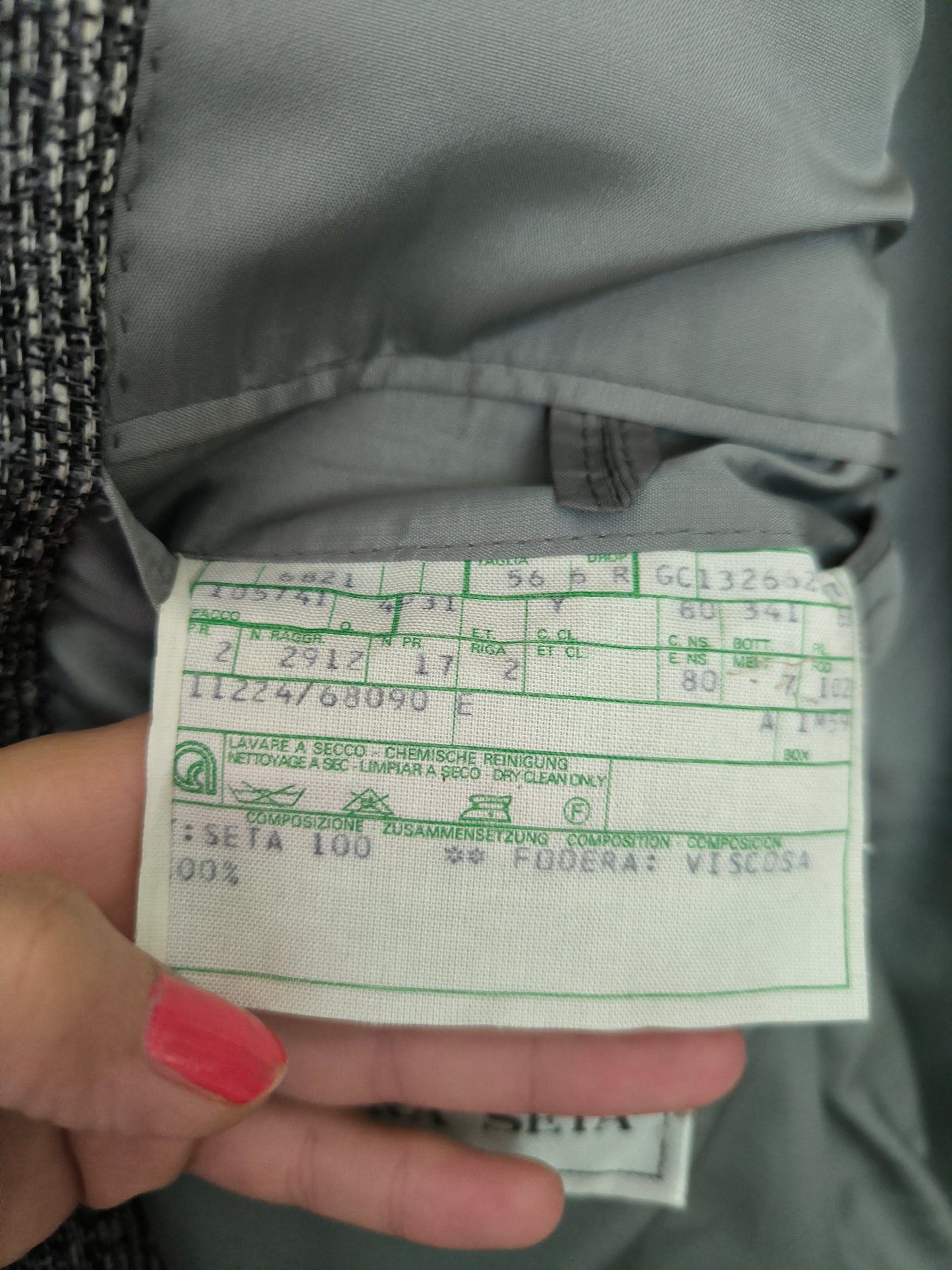 Blazer pura seta grigio