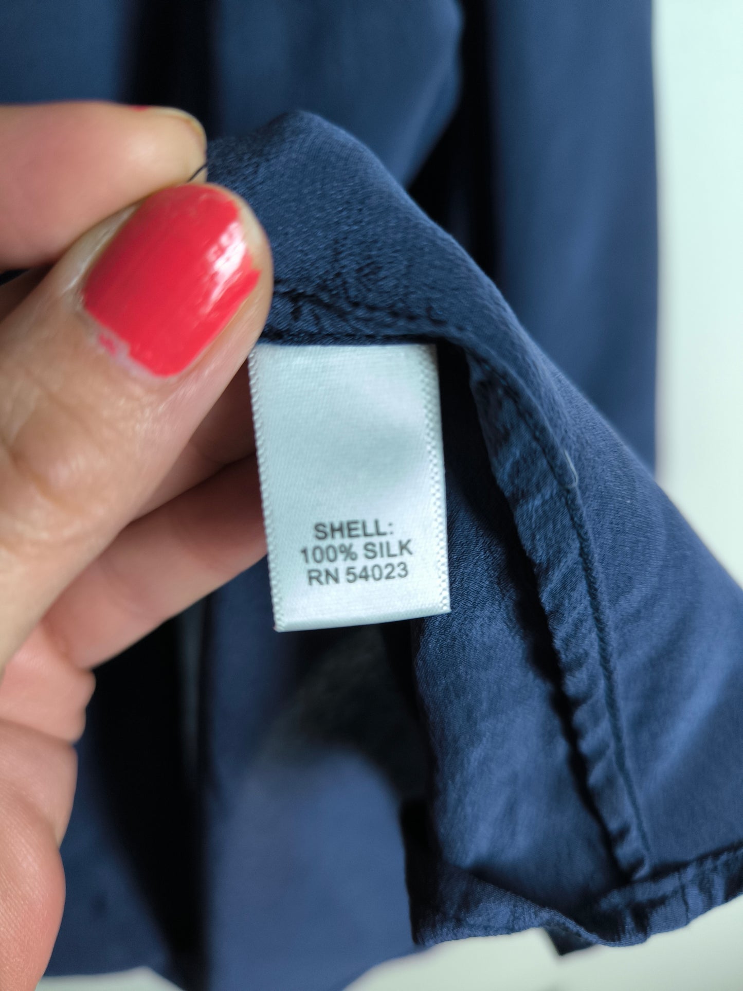 Camicetta in seta blu Banana Republic