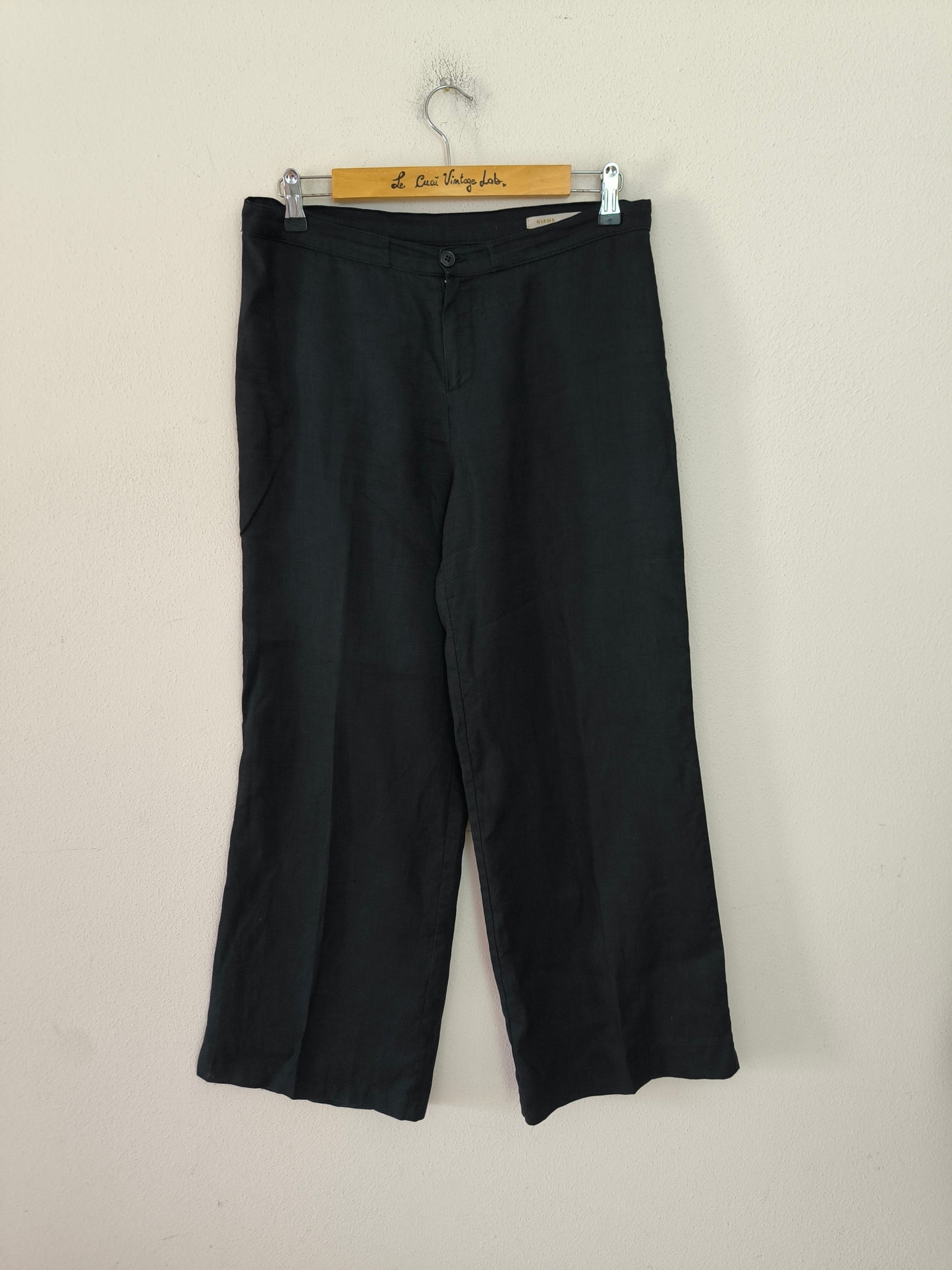 Pantalone Niama in puro lino nero