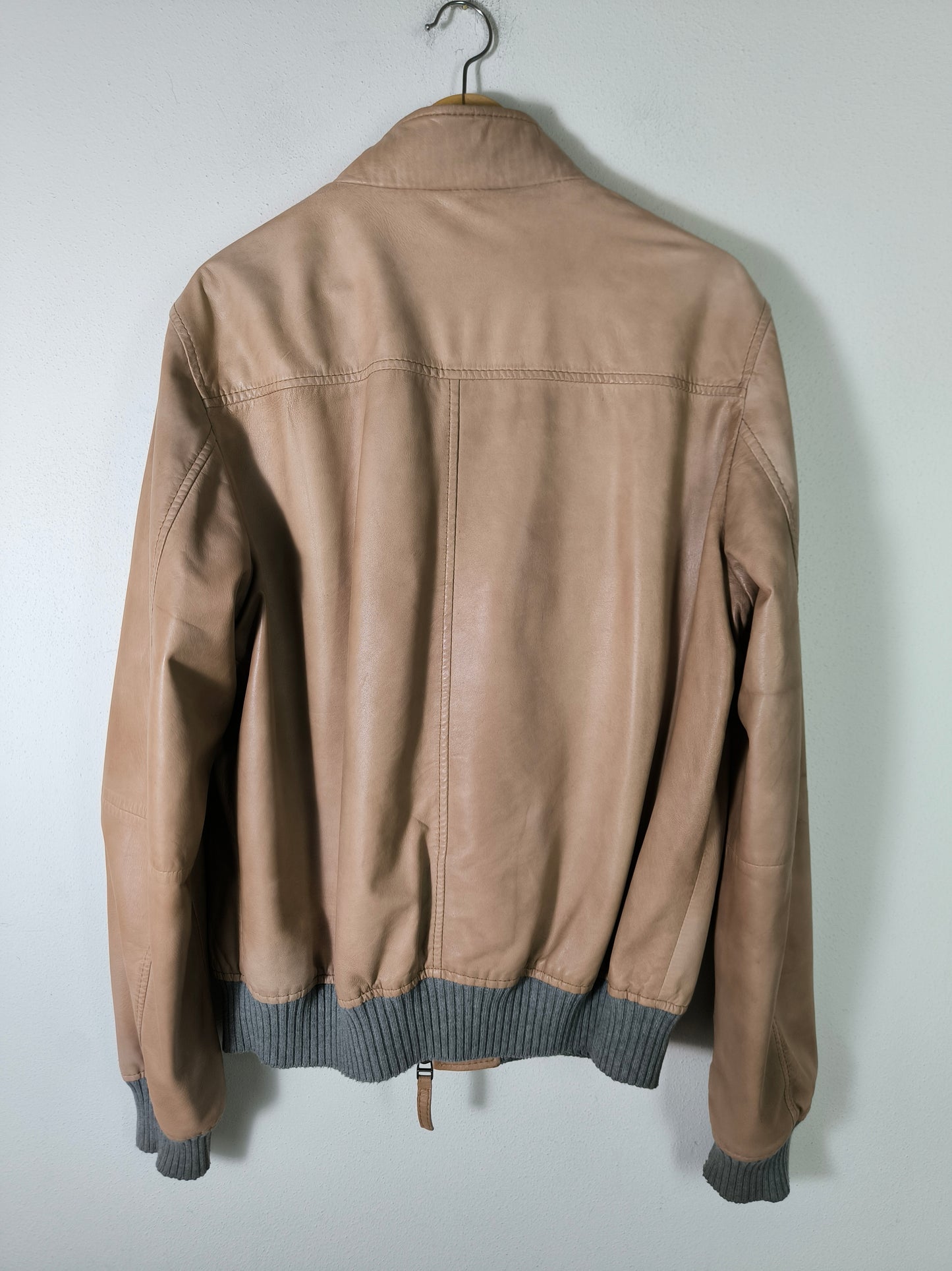Bomber in Nappa Lucchesi beige