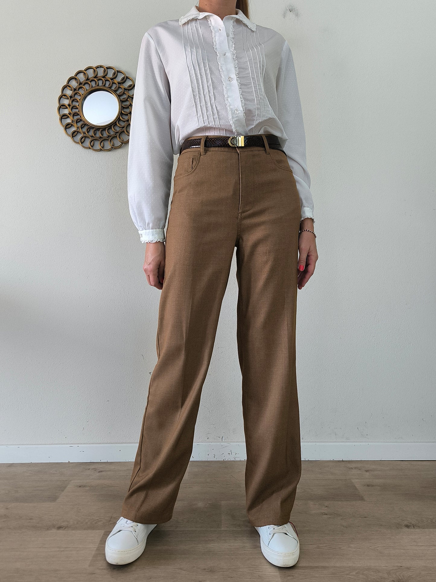 Pantalone ampio Mango marrone chiaro tg S/M