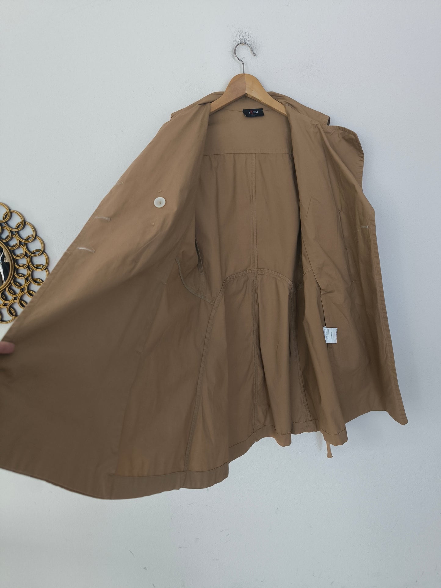Trench cammello in cotone