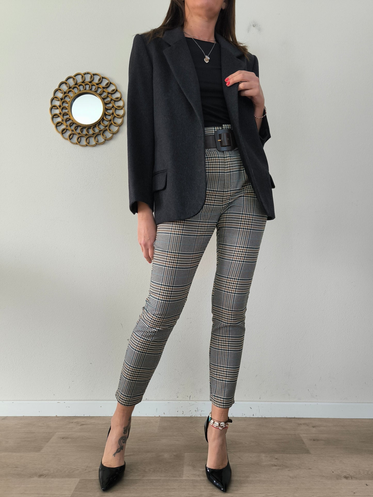 Pantalone vita alta principe di Galles tg S