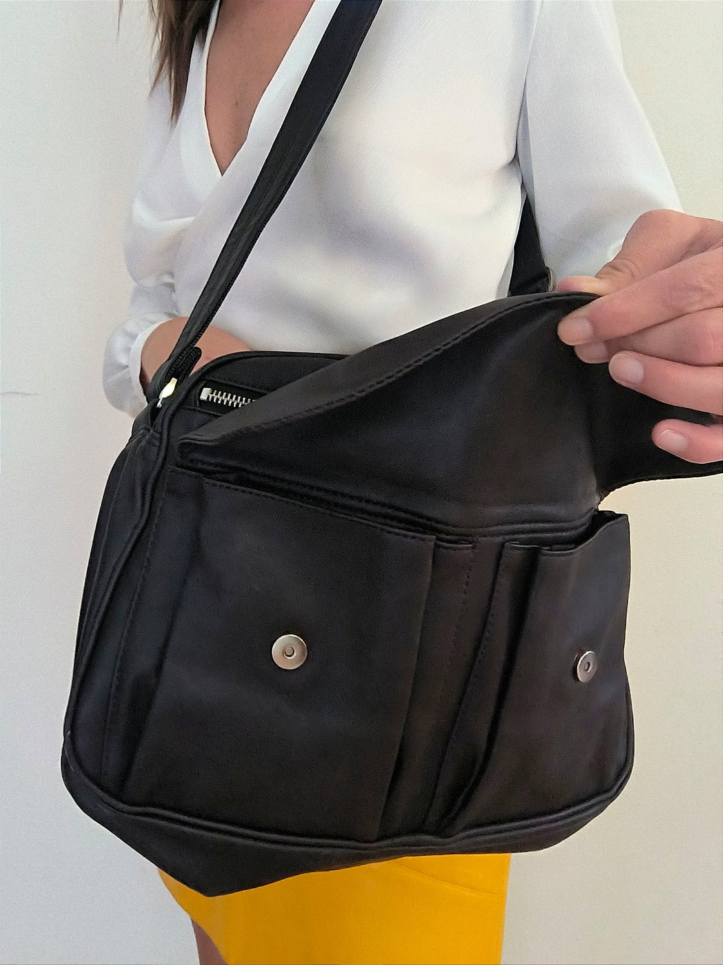 Borsa tracolla Zippo in canvas dark brown