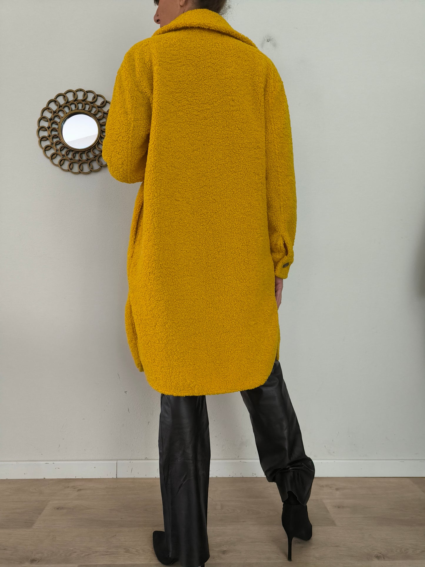 Cappotto teddy senape