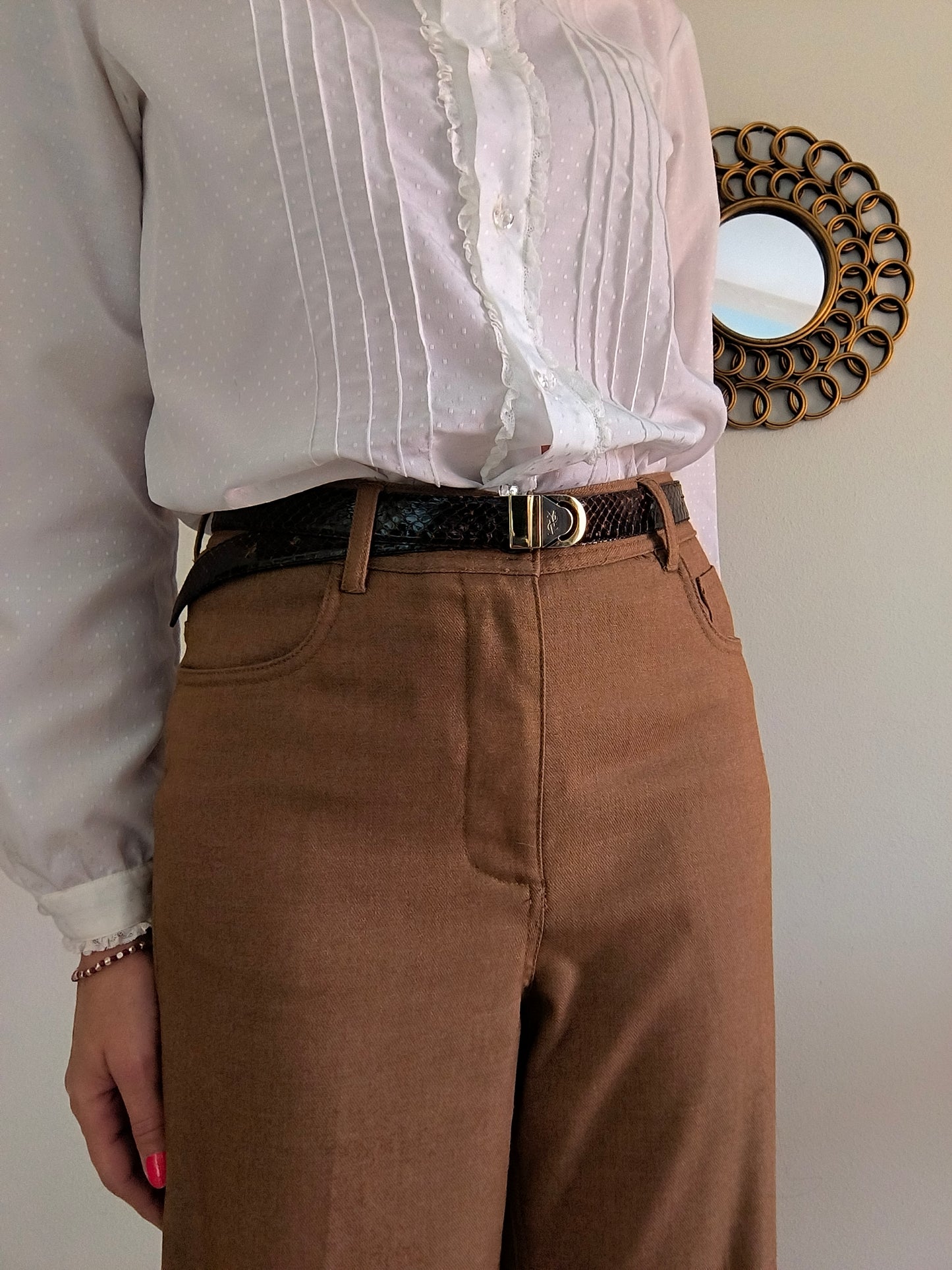 Pantalone ampio Mango marrone chiaro tg S/M
