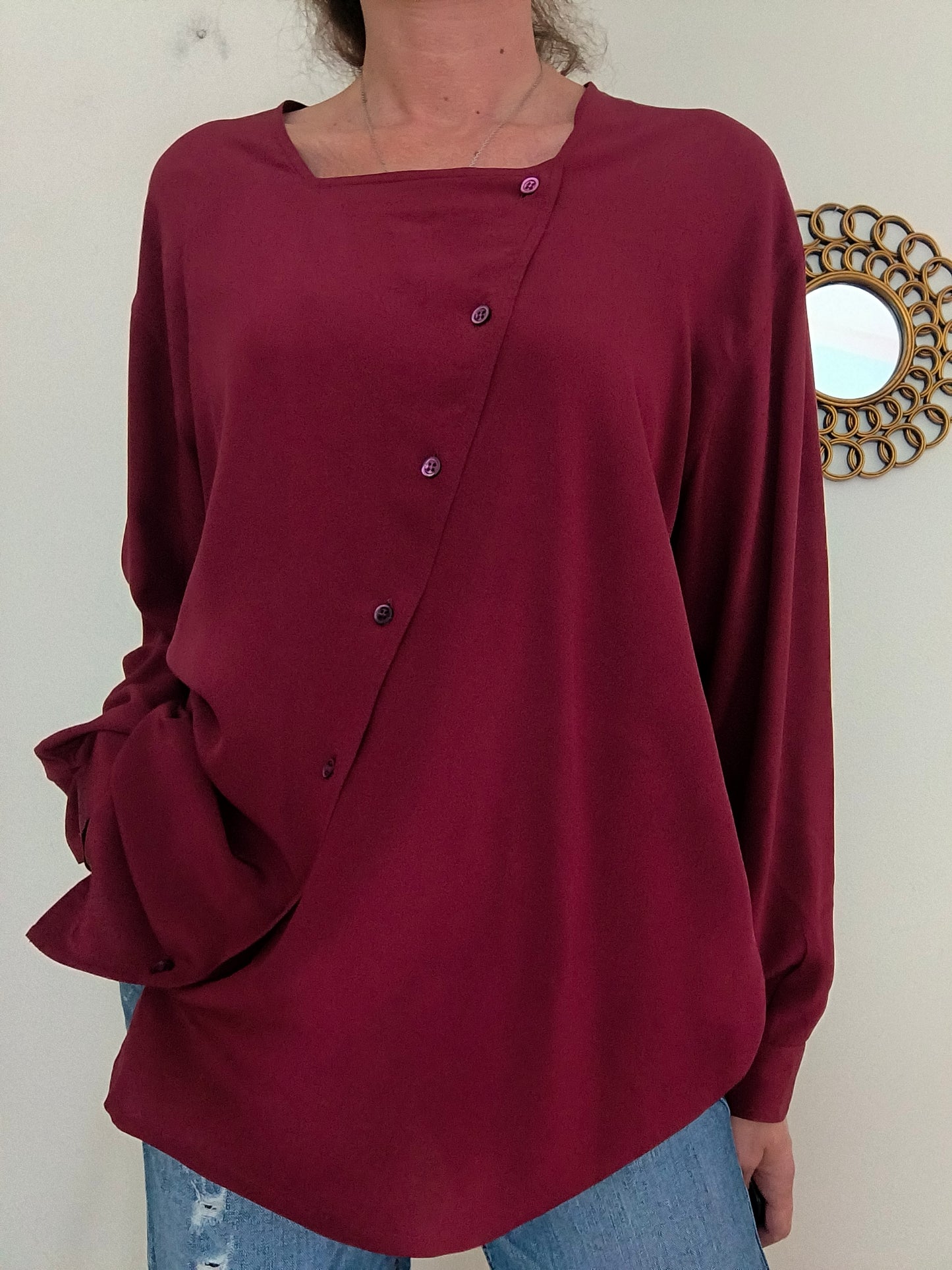 Camicetta bordeaux Zanolini pura seta