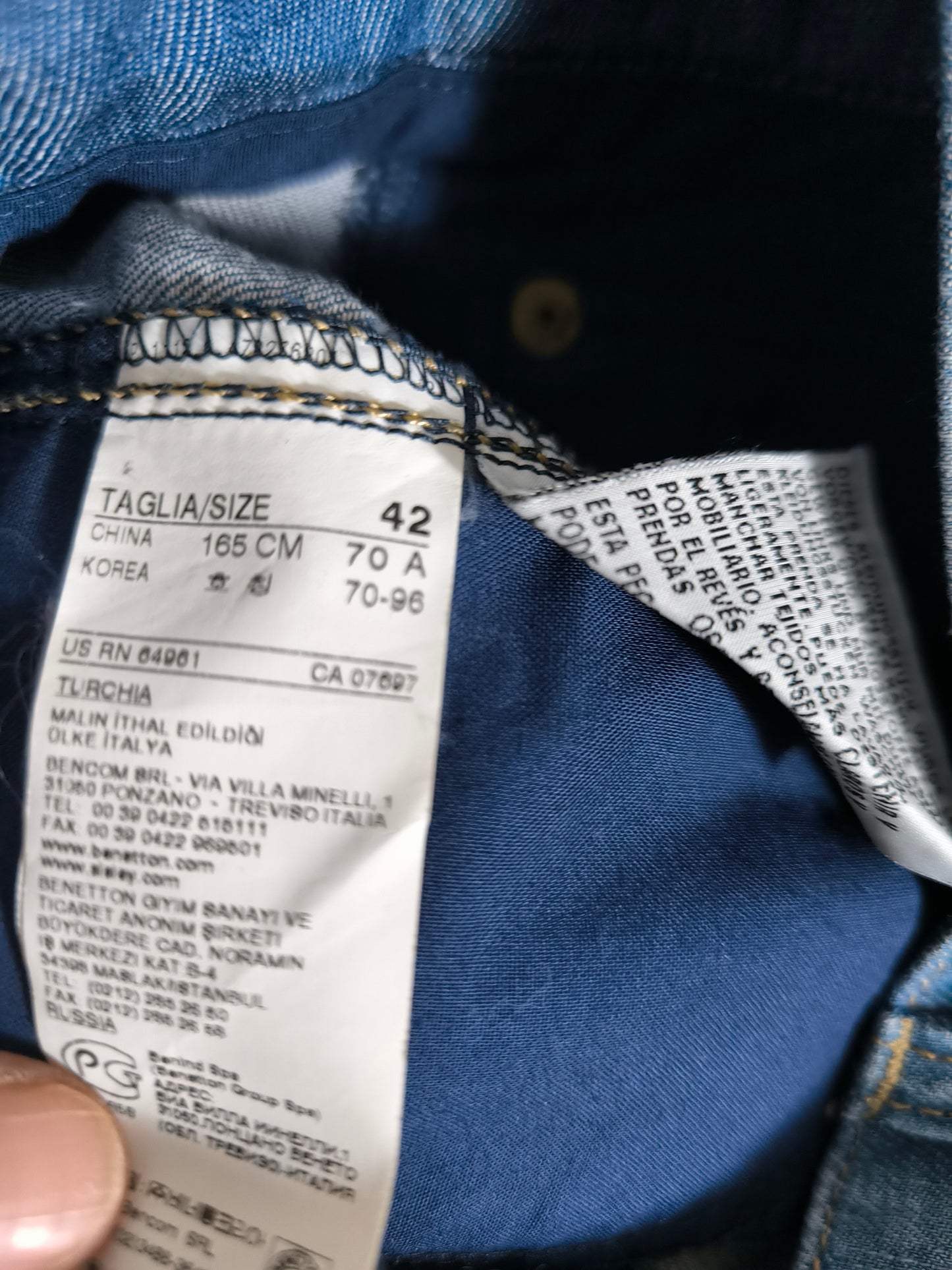 Jeans Benetton vintage a gamba larga tg 42