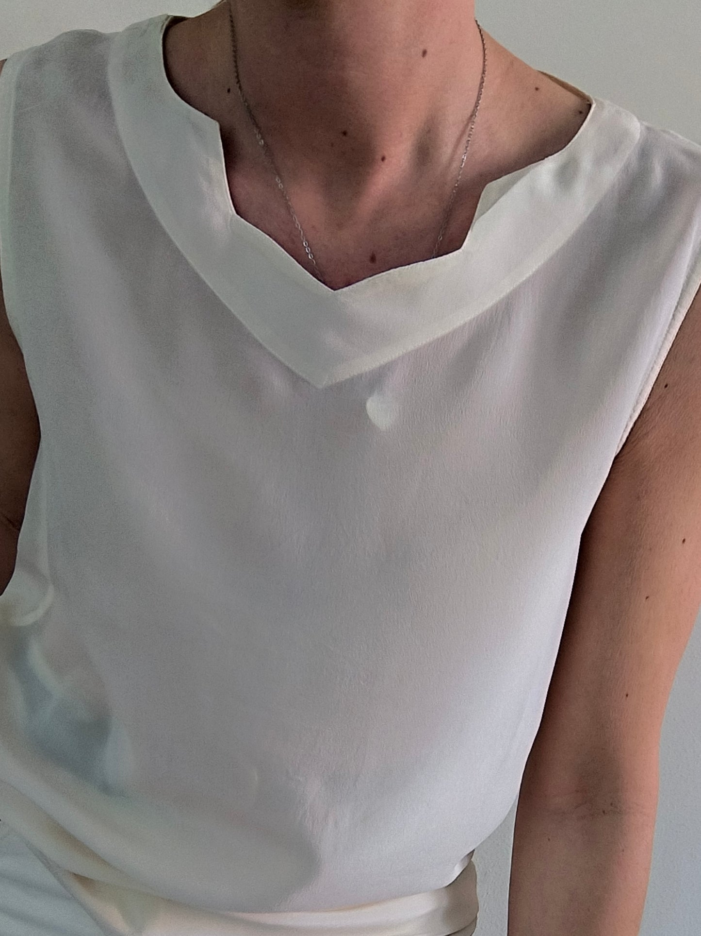 Blusa sartoriale in seta panna tg S/M