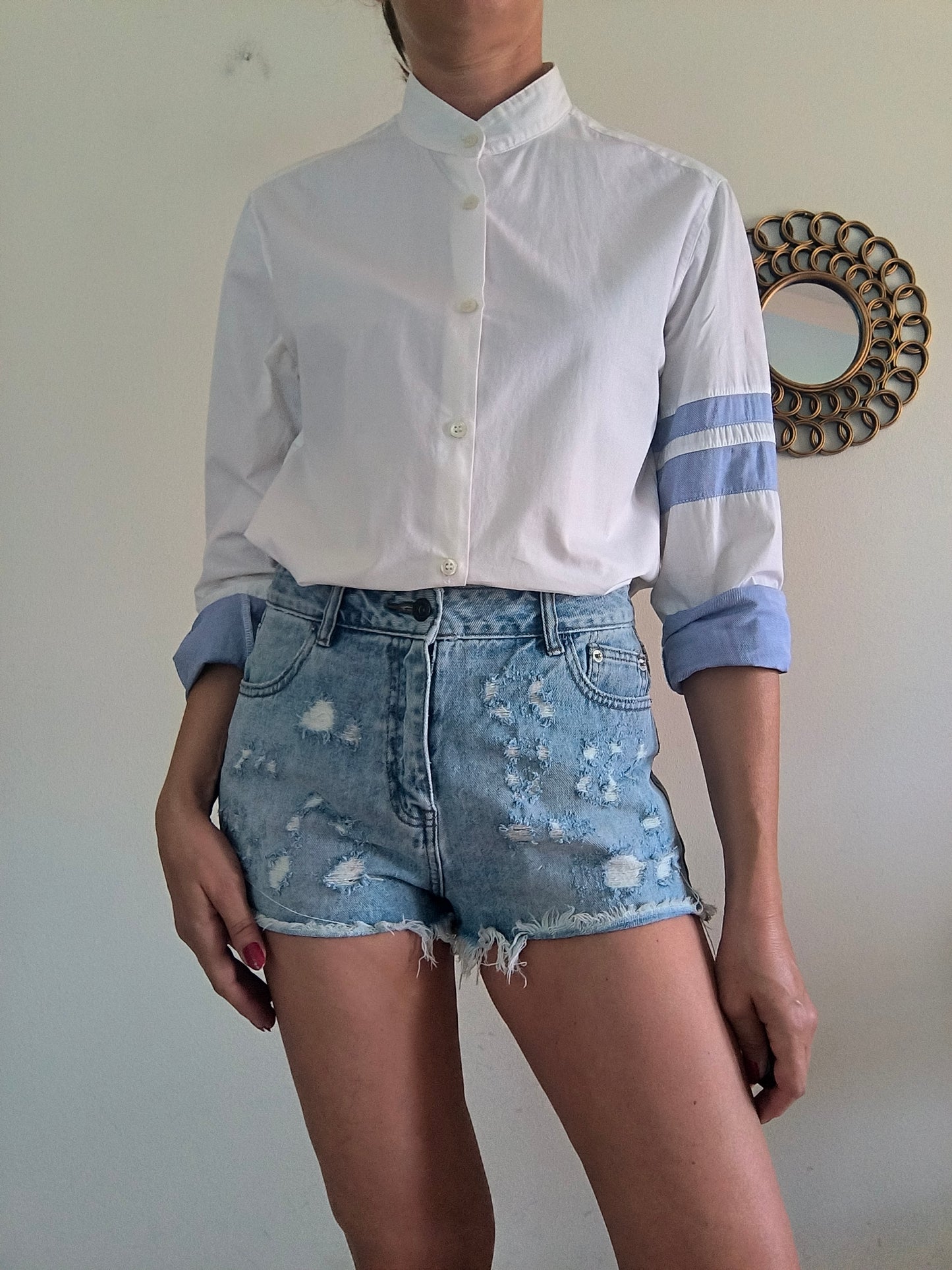 Camicia bianca/azzurra Clap Your Hand