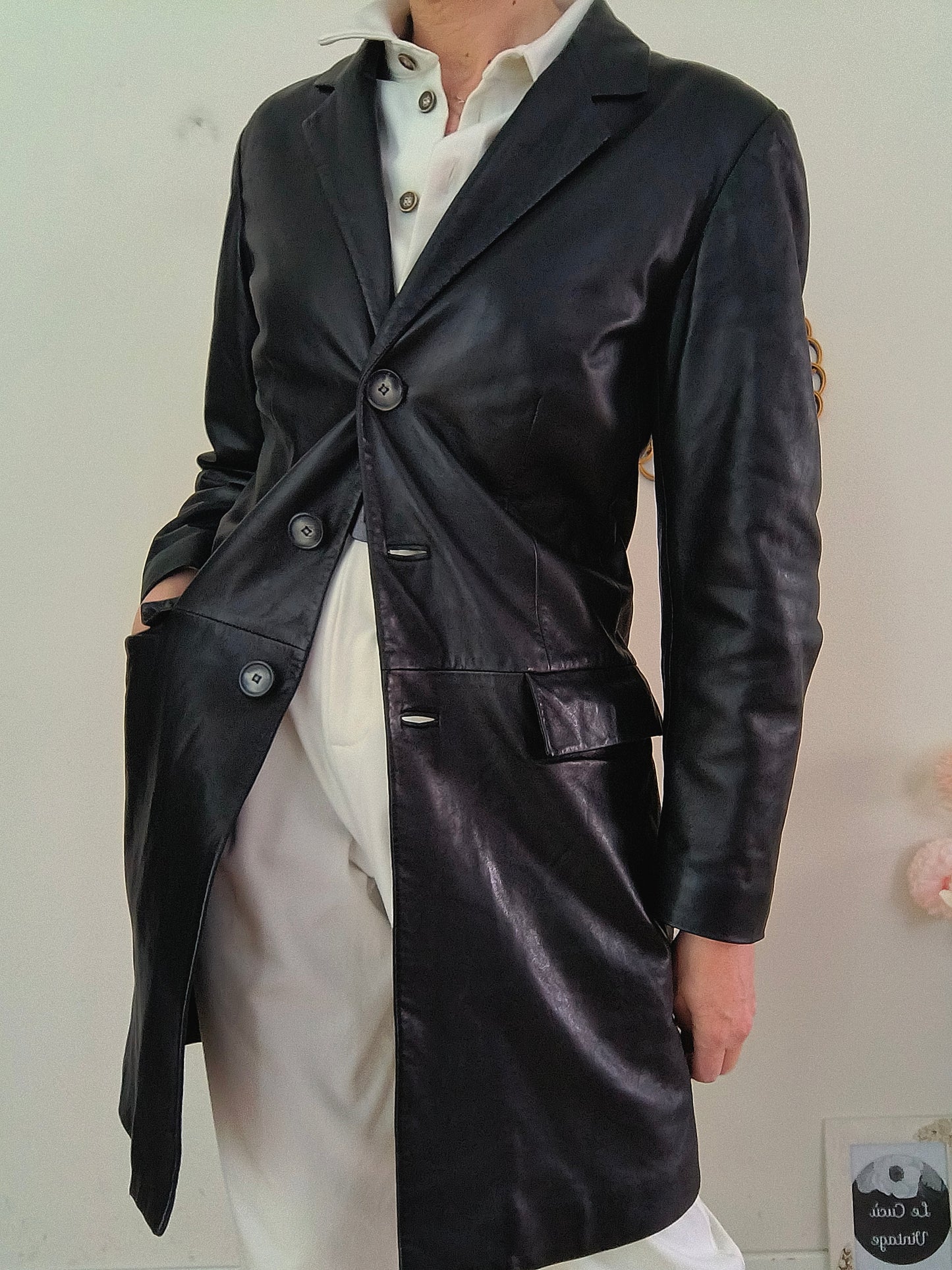 Giacca in vera pelle nera tg M