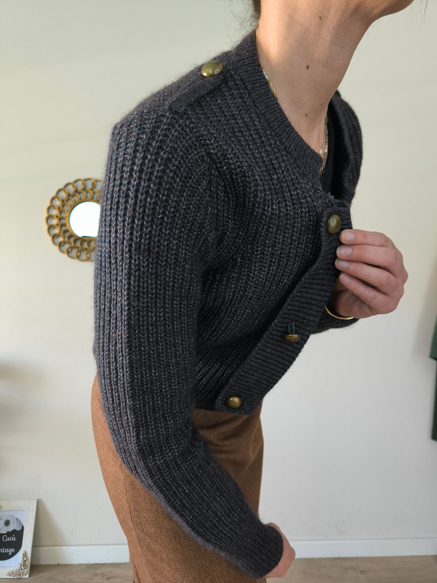 Giacchino in baby Alpaca tg M grigio scuro