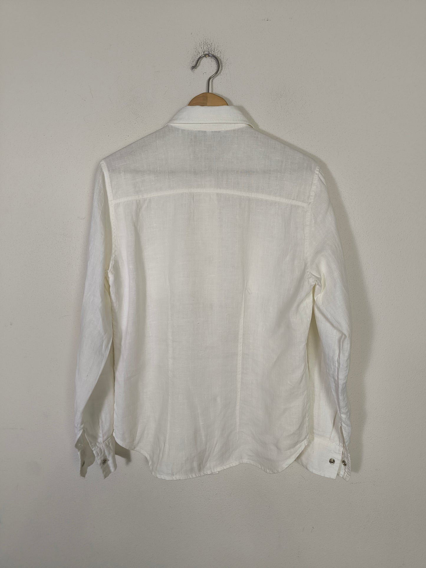 Camicetta vintage in lino bianco tg M