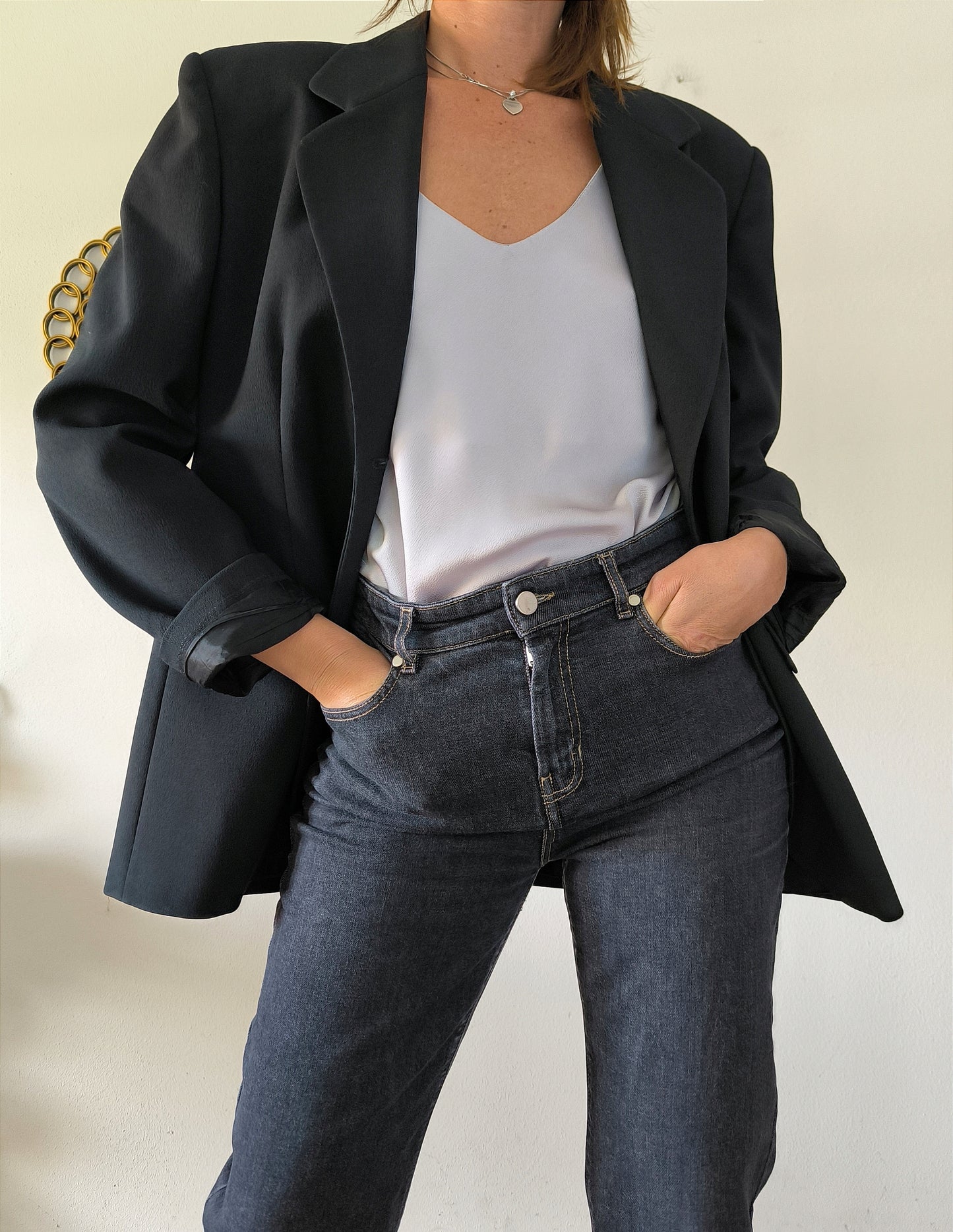Blazer nero minimal tg U/48