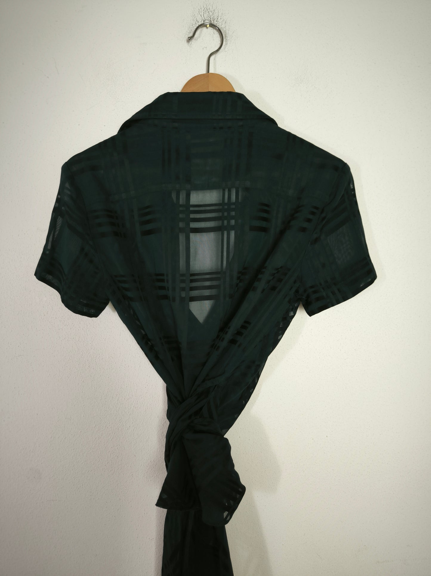 Camicia a incrocio semitrasparente