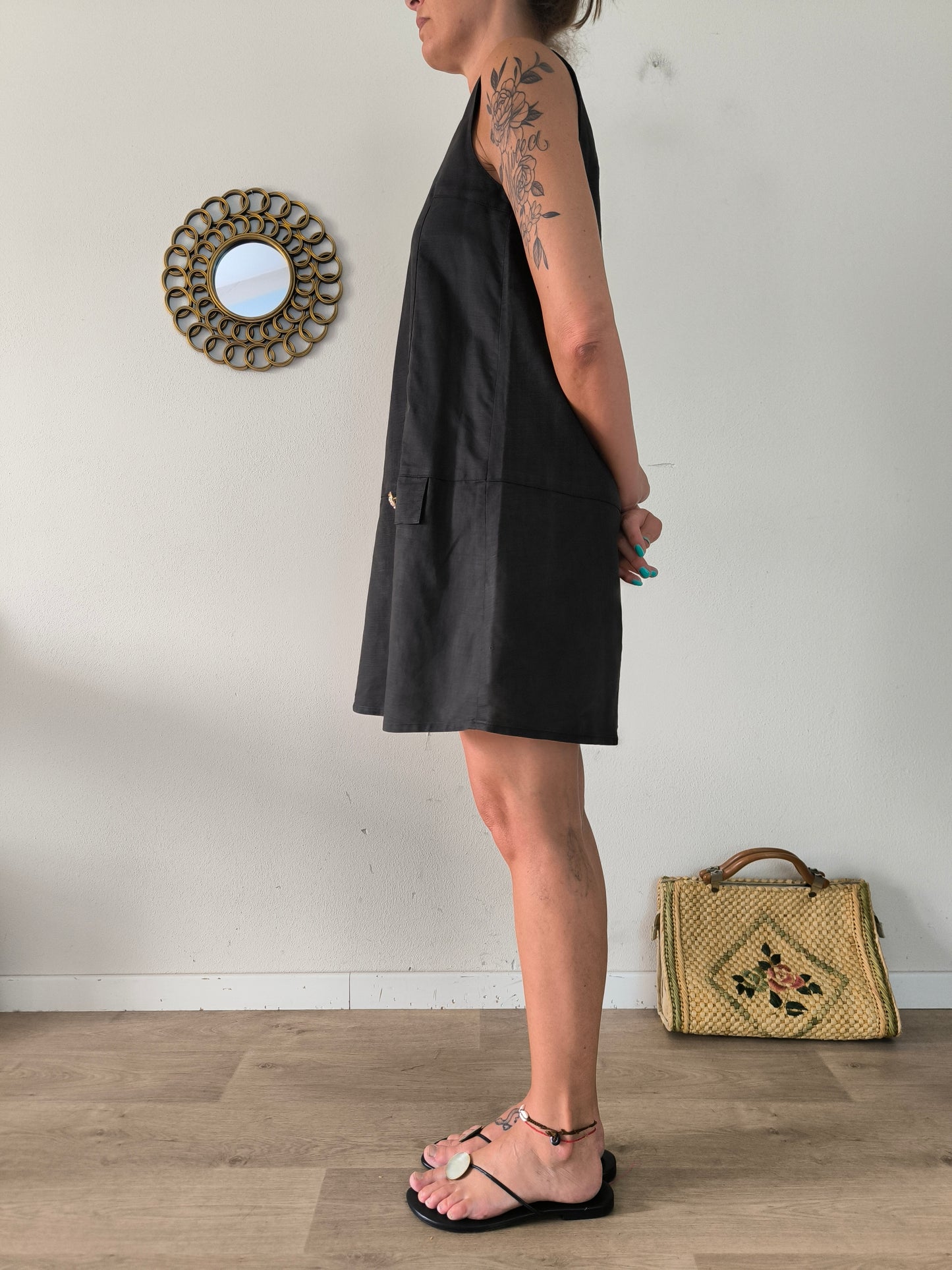 Abito vintage Egoiste in lino e cotone