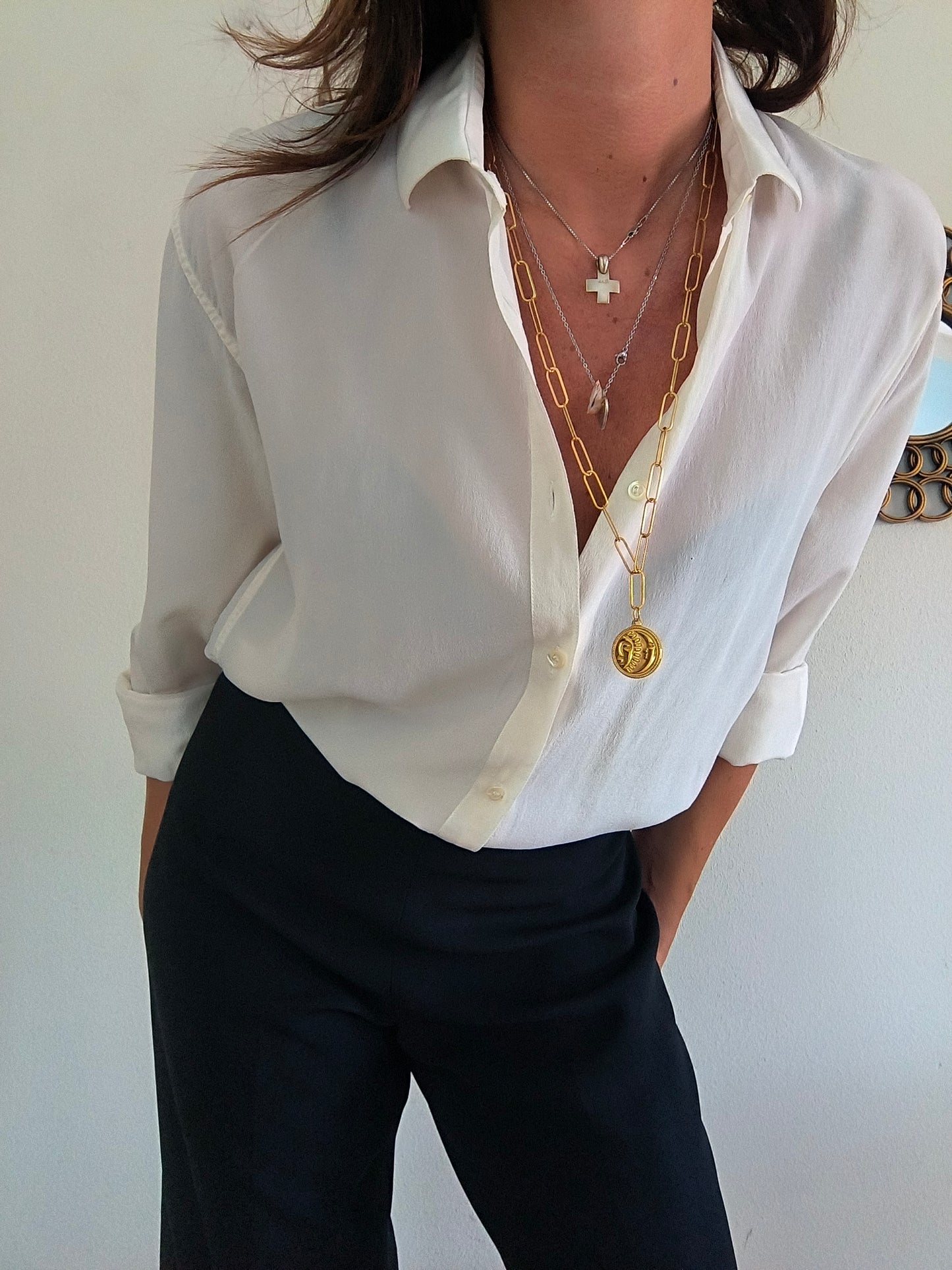 Camicetta bianca Rinaldi in seta
