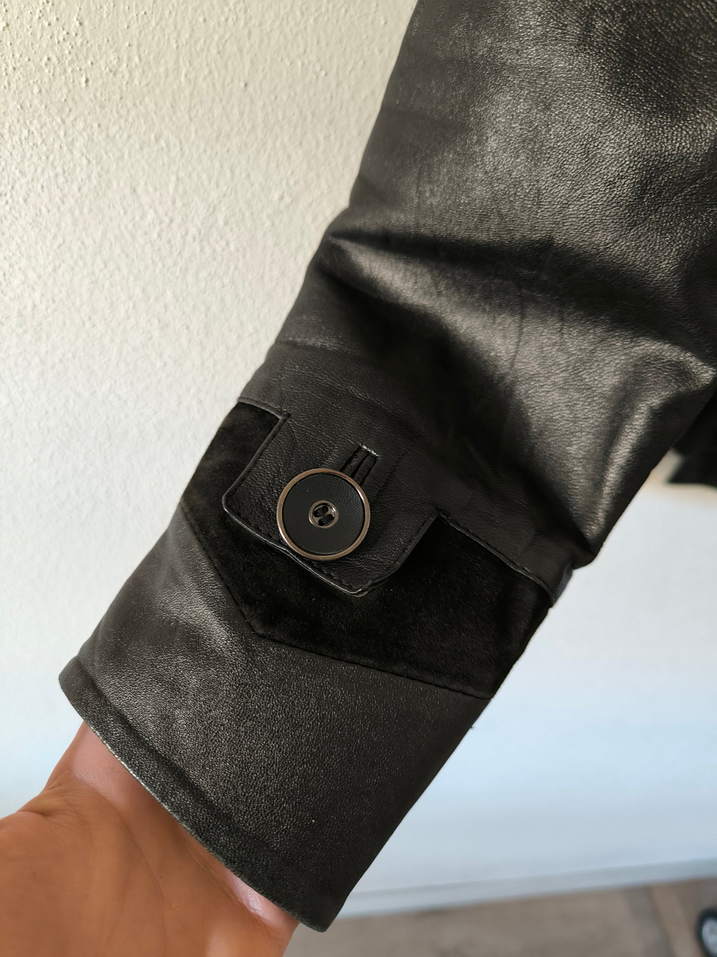 Giacca vintage in pelle Rocco Barocco nero tg S